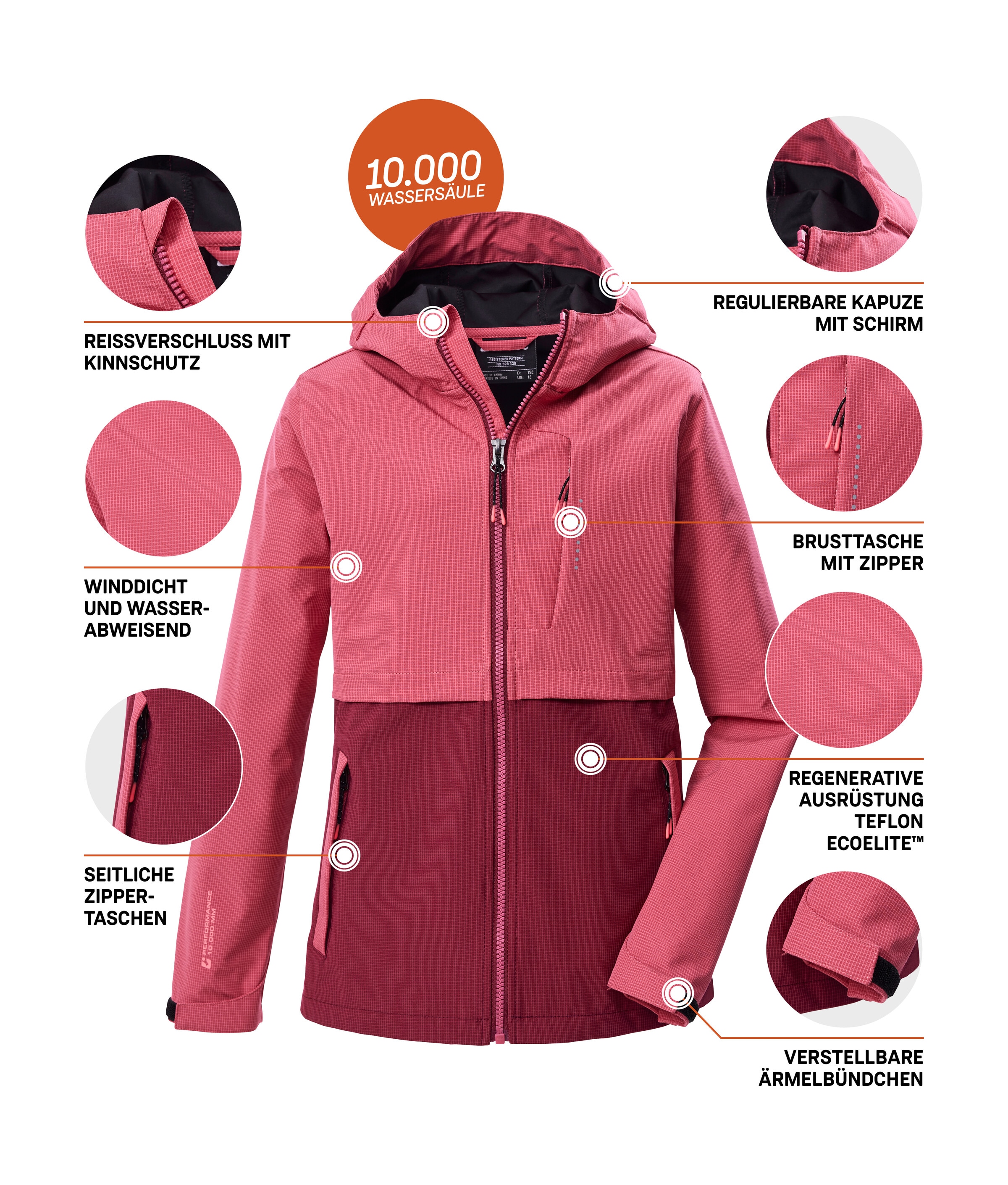 Killtec Softshelljacke »KOS 153 GRLS SFTSHLL JCKT« Winddichte, wasserabweisende Softshelljacke mit Kapuze