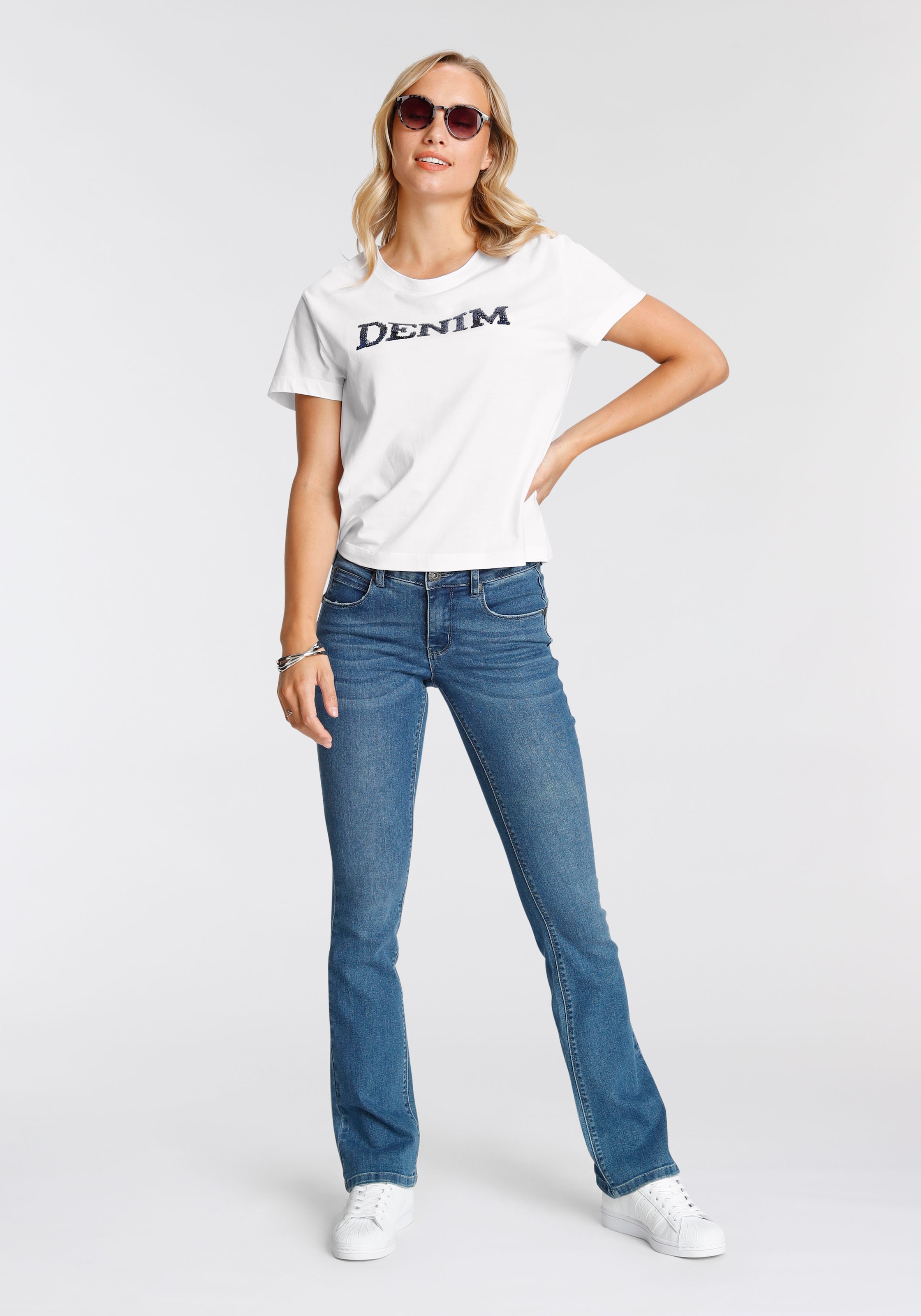 Arizona Bootcut-Jeans, Recyceltes Polyester