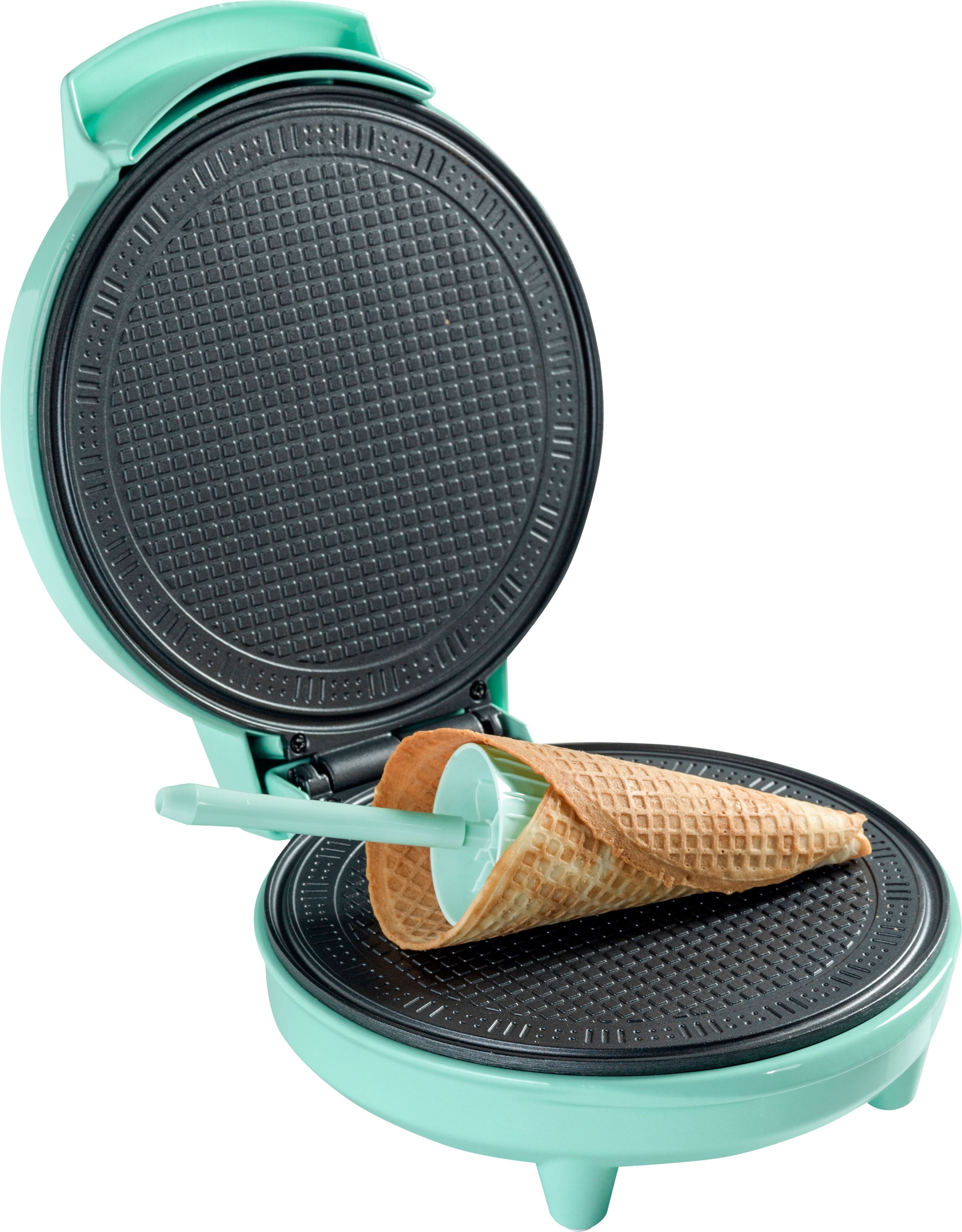 bestron Waffeleisen »AWCM700 Hörnchenautomat mit Kegel«, 700 W, mit Antihaftbeschichtung, Mintgrün