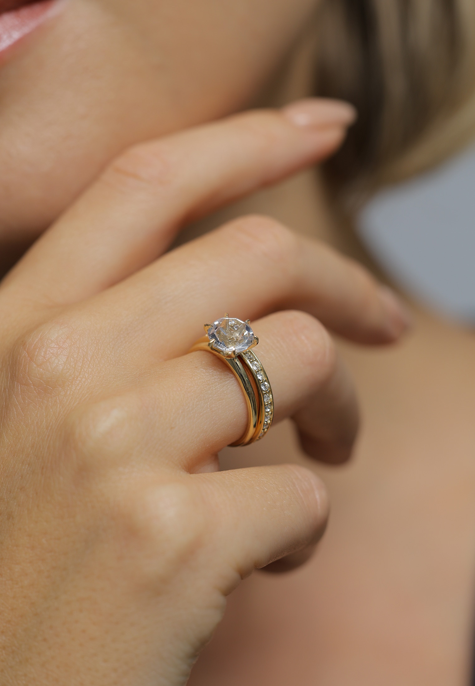 Elli Ring-Set »Ring Kristalle Eternity (2 tlg) 925 Silber«