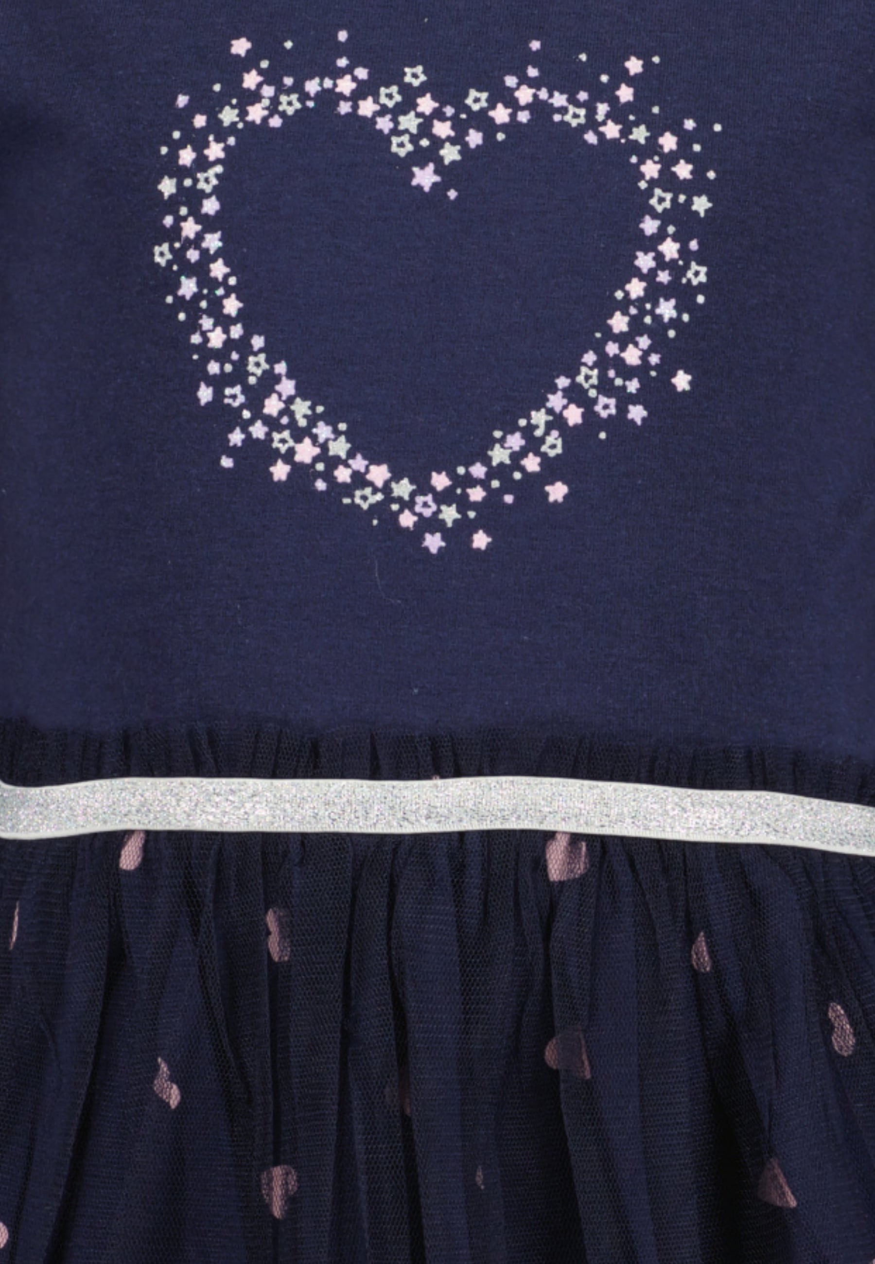 Blue Seven Jerseykleid, mit tollen Herzchen-Prints und aufgesetztem Tüll-Überrock
