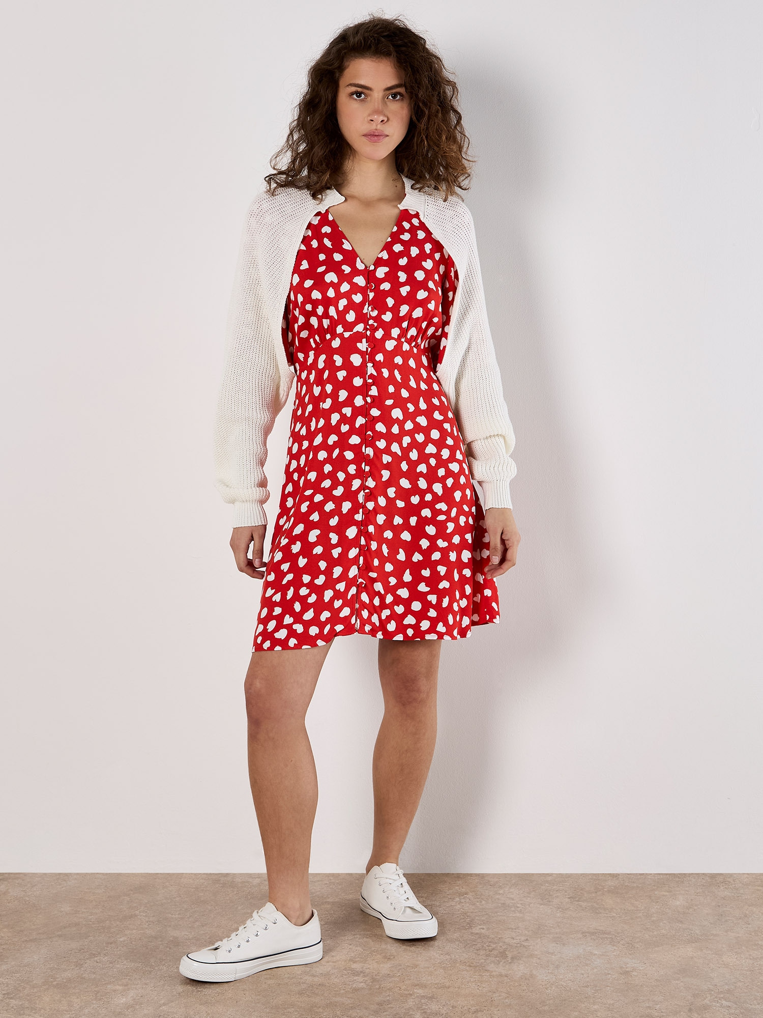 Apricot Babydollkleid »Minikleid« mit Flügelarmen