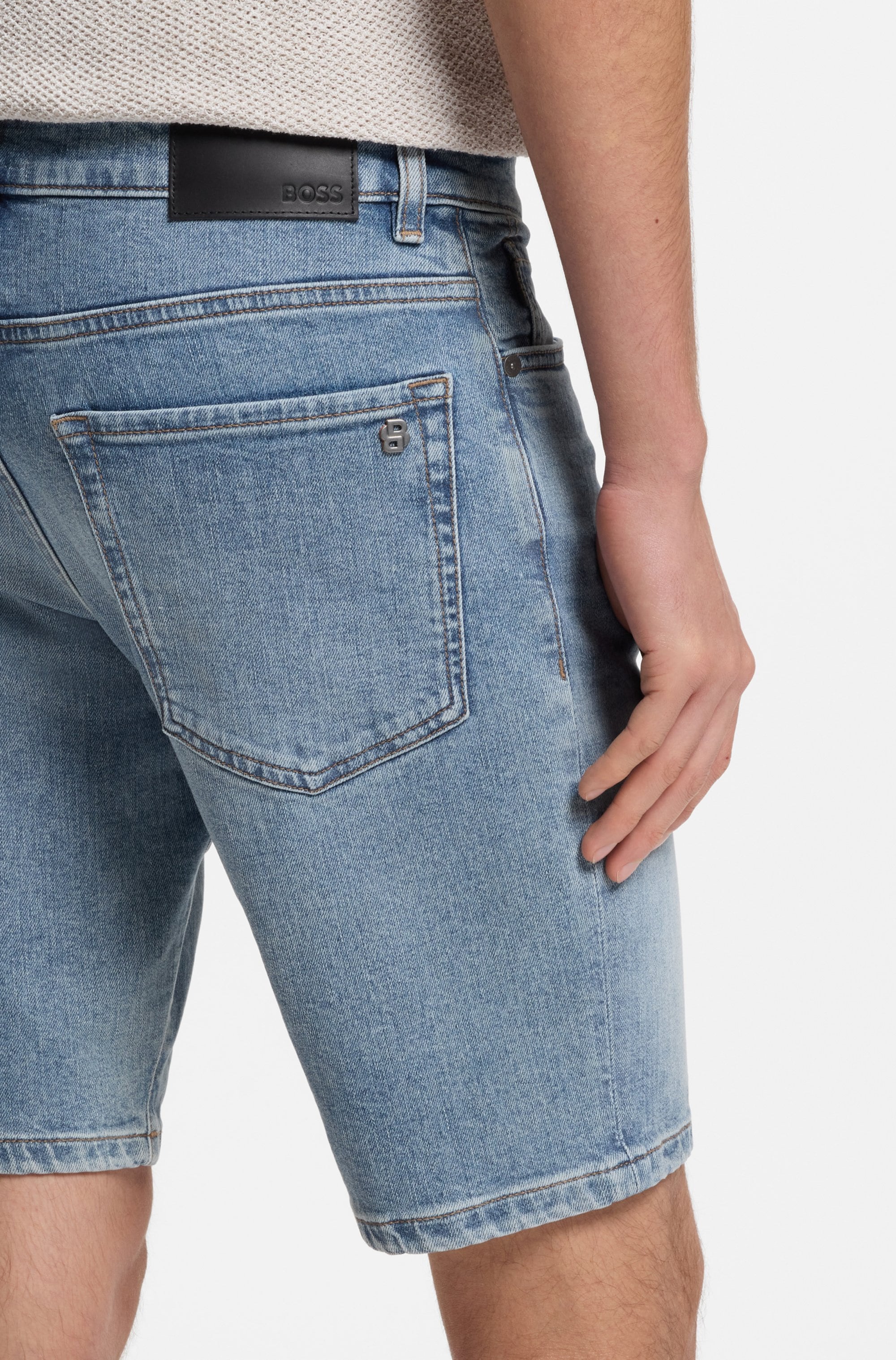 BOSS ORANGE Jeansshorts »Maine« Regular Fit, Stretch-Denim, used washed