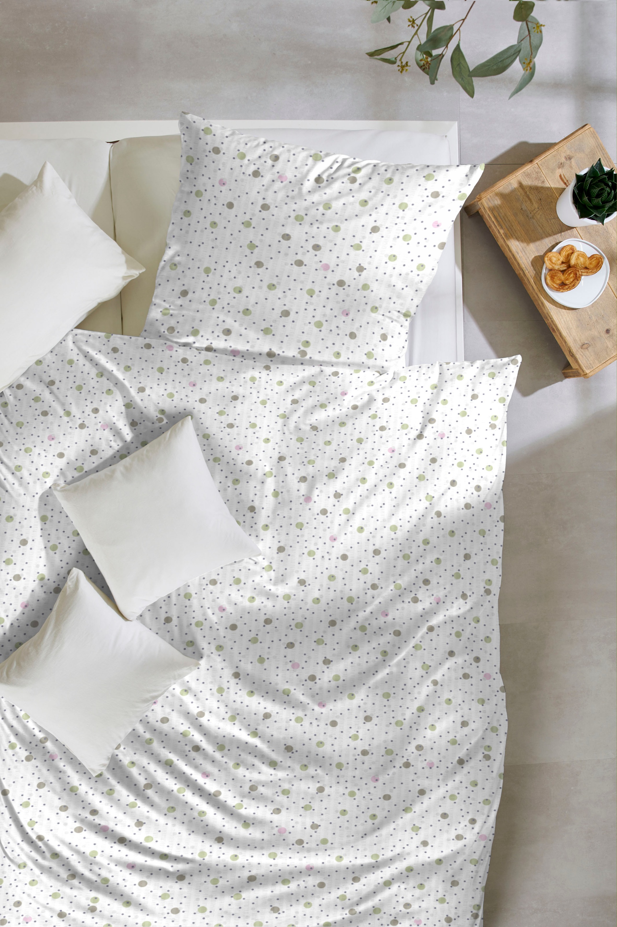 Primera Bettwäsche »Soft-Seersucker Bettwäsche Konfetti«, mit kleinen Punkten