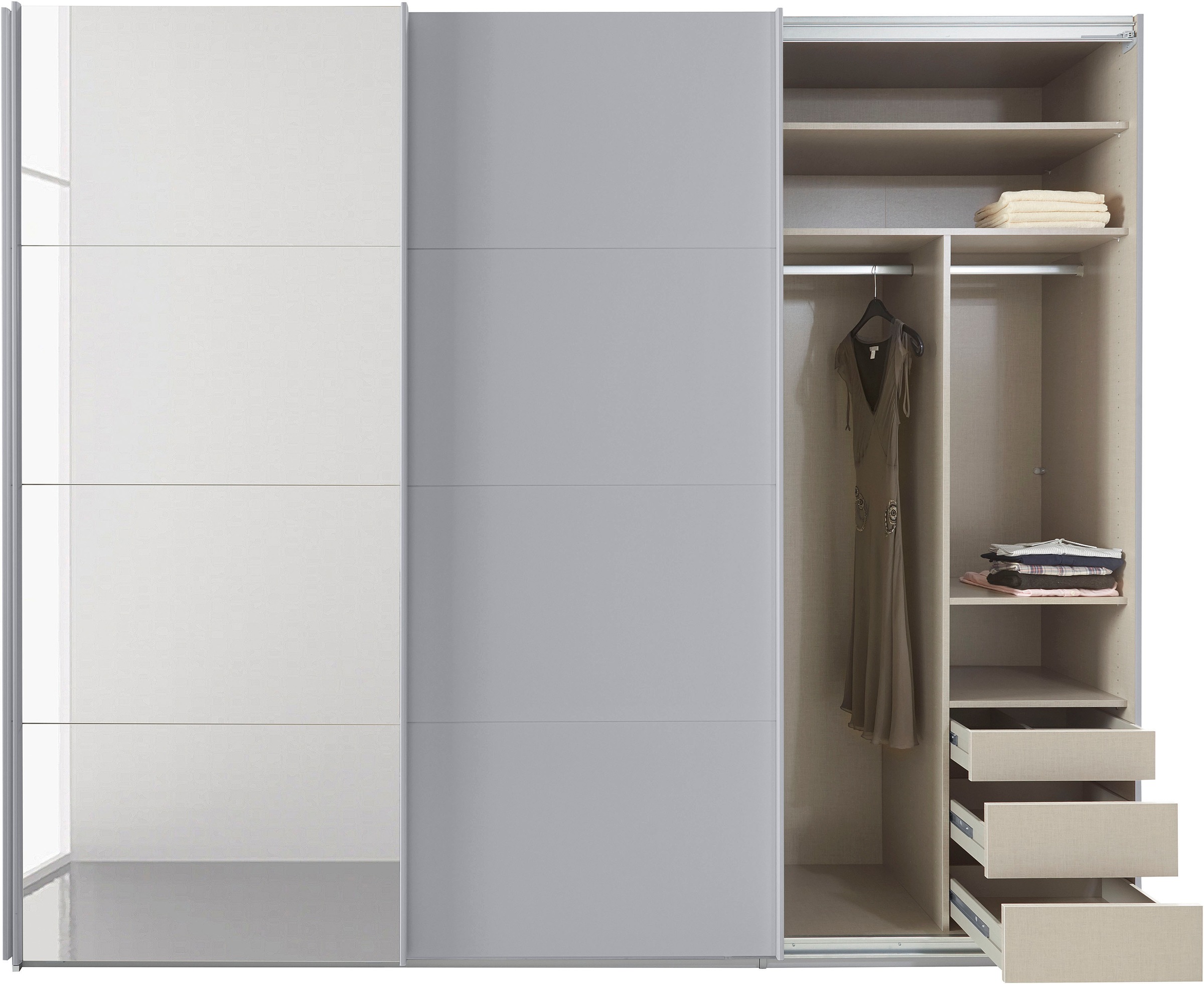 rauch Schwebetürenschrank »Kleiderschrank Schrank Garderobe Ankleide TOPSELLER OTELI« 3 Ausstattungen BASIC/CLASSIC/PREMIUM (inkl. SOFT-CLOSE-FUNKTION),  Breiten 203/271/315/360 cm Höhen 210/229 cm MADE IN GERMANY