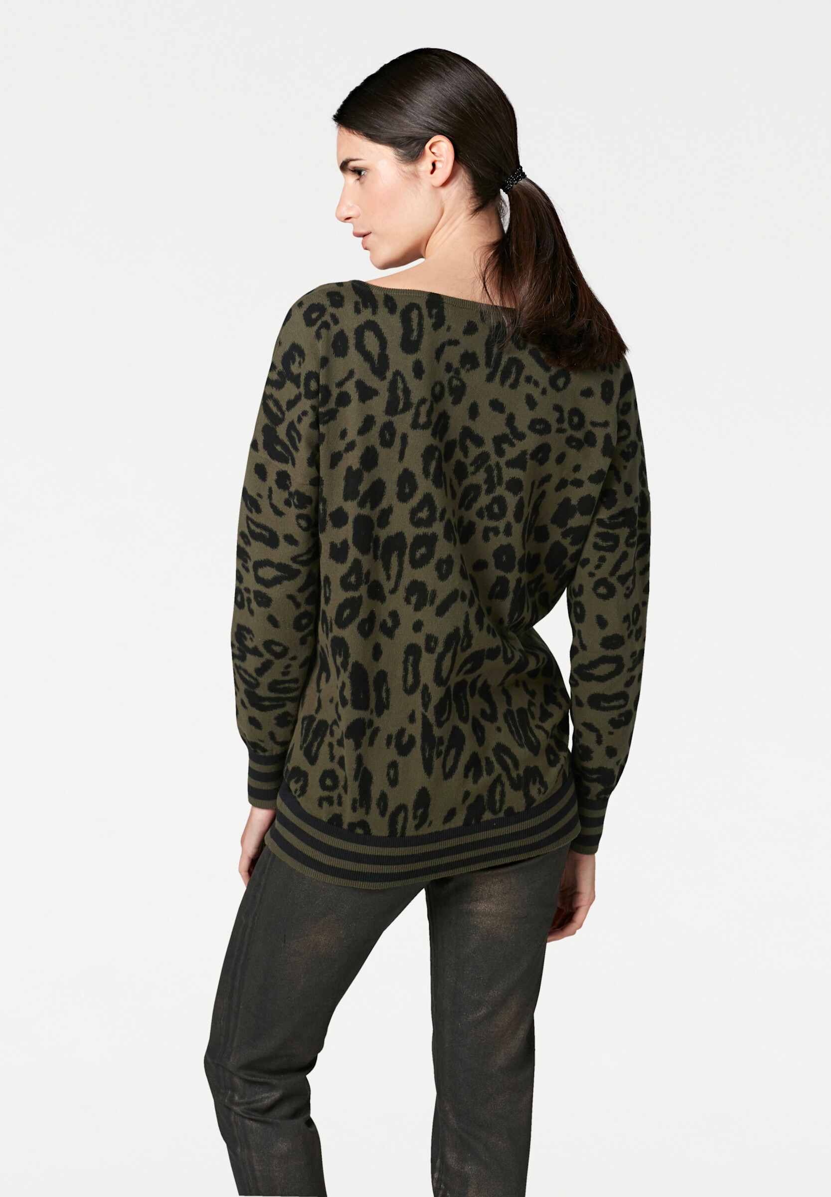 heine Longpullover »Druck-Pullover Rundhalspullover mit Leo-Print«