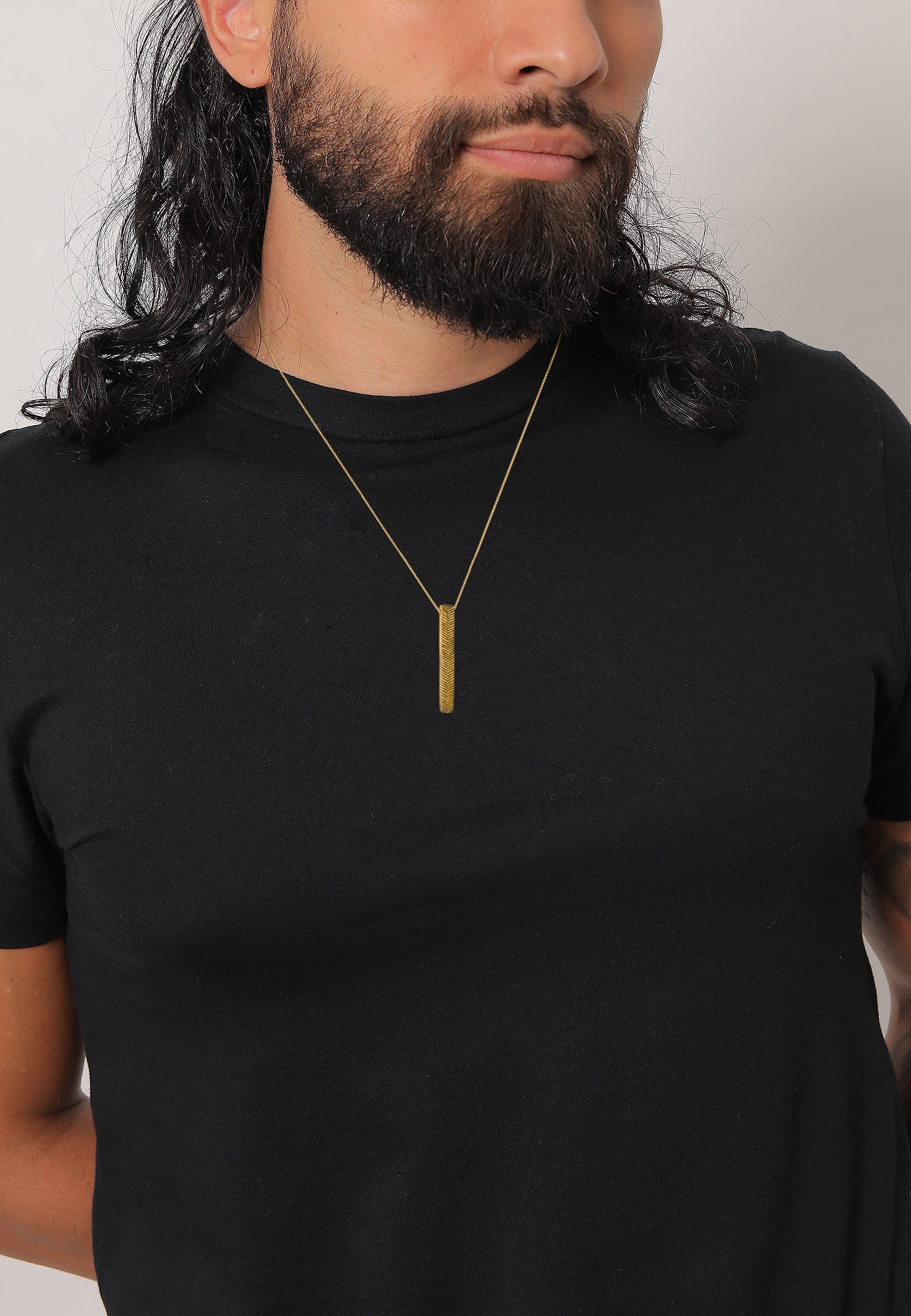 Kuzzoi Lange Kette »Halskette Herren Panzerkette Stab Barren 925 Silber«
