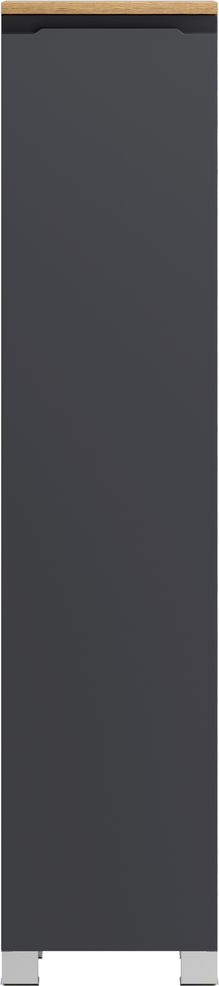 welltime Midischrank »CABO, gedämpfte Scharniere« matt grau, griffloses Design, reversibel