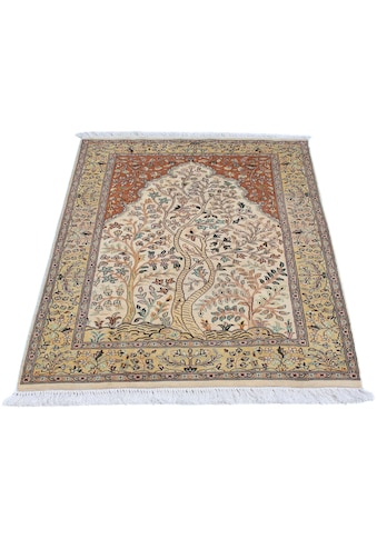 Seidenteppich »Seidenteppich - Kaschmir Seide - 124 x 76 cm - beige«, rechteckig