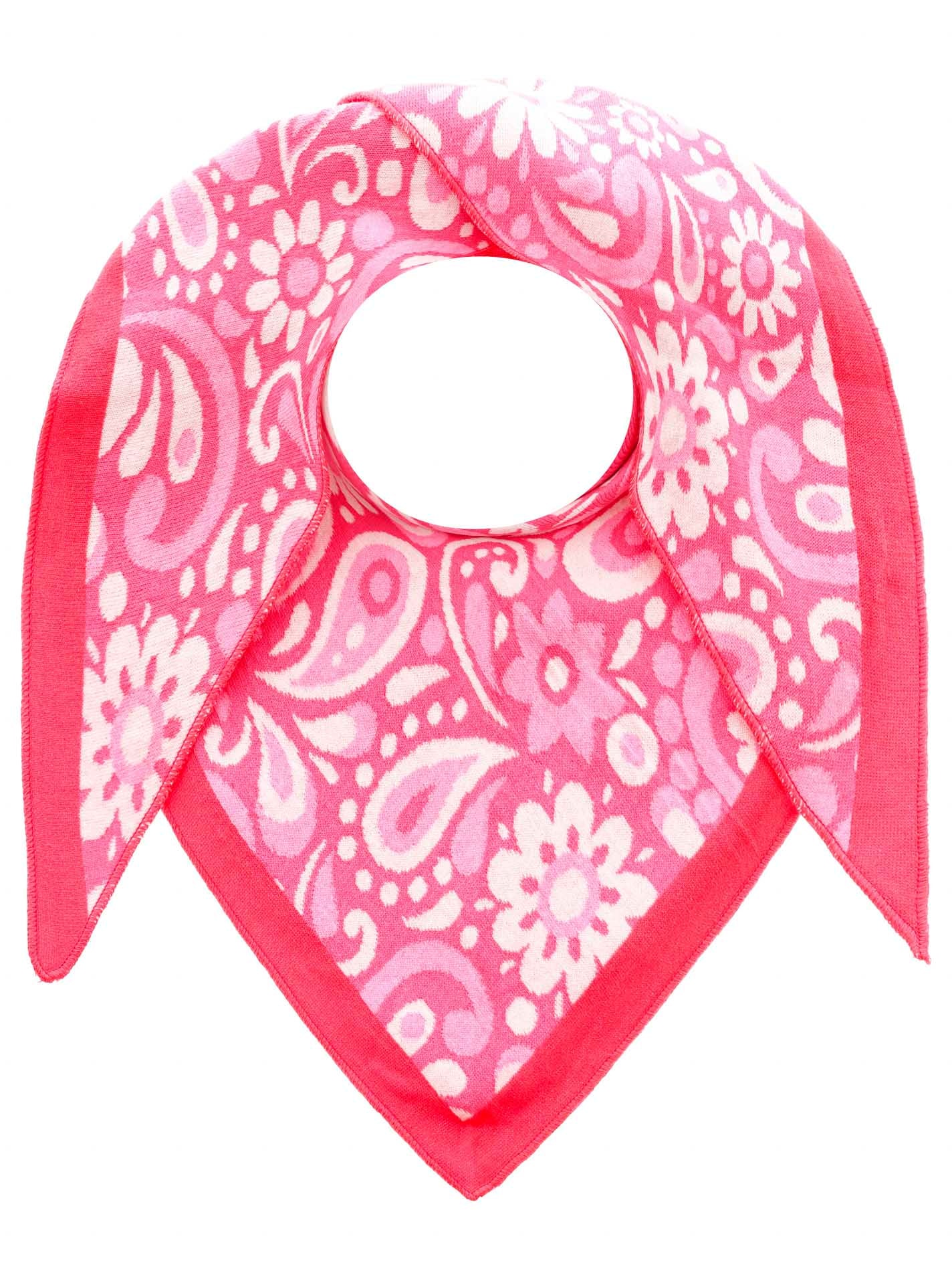 Zwillingsherz Dreieckstuch »"Blumige Aussichten"« Florales Muster, Kante Uni, Strick