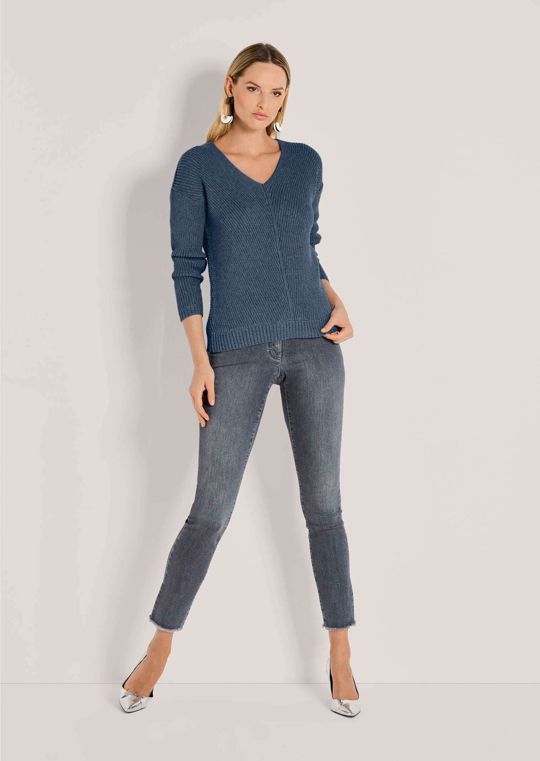 MADELEINE Longpullover »Pullover Langarm-Pullover mit V-Ausschnitt«