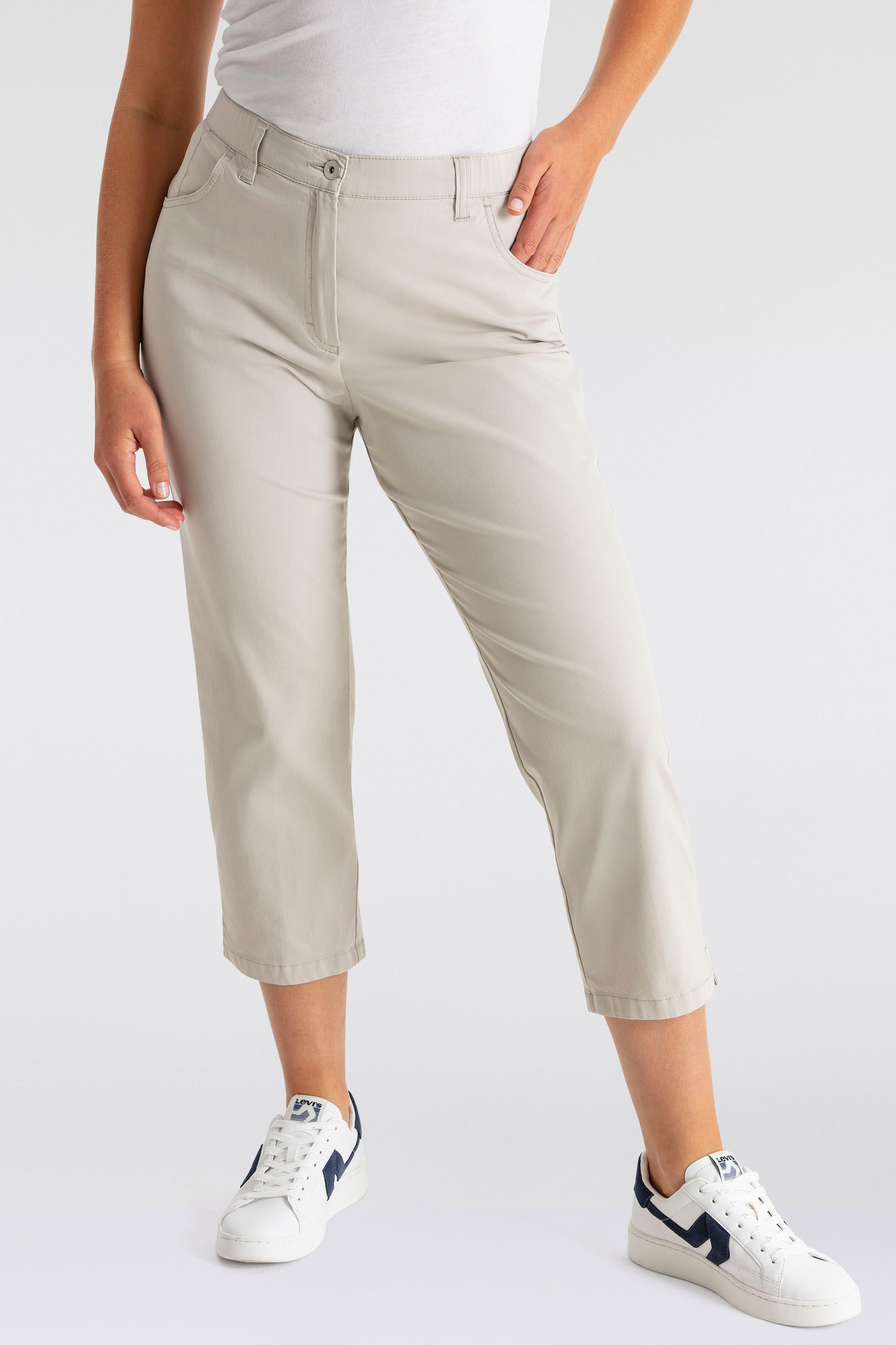 Kjbrand Damen Caprihose »Betty 7/8« Sommerhose in beige, Größe 54