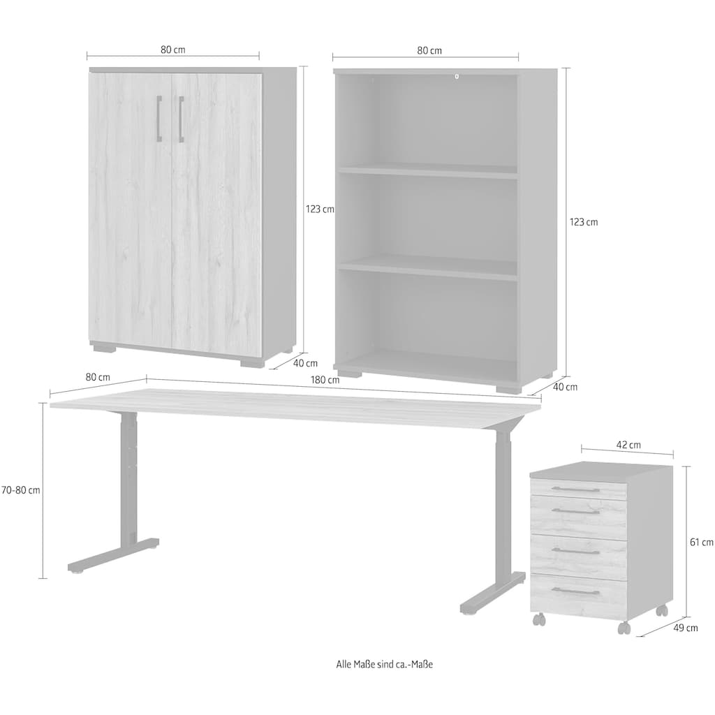 GERMANIA Büromöbel-Set »GW-Profi 2.0«, (Set, 4 tlg.)