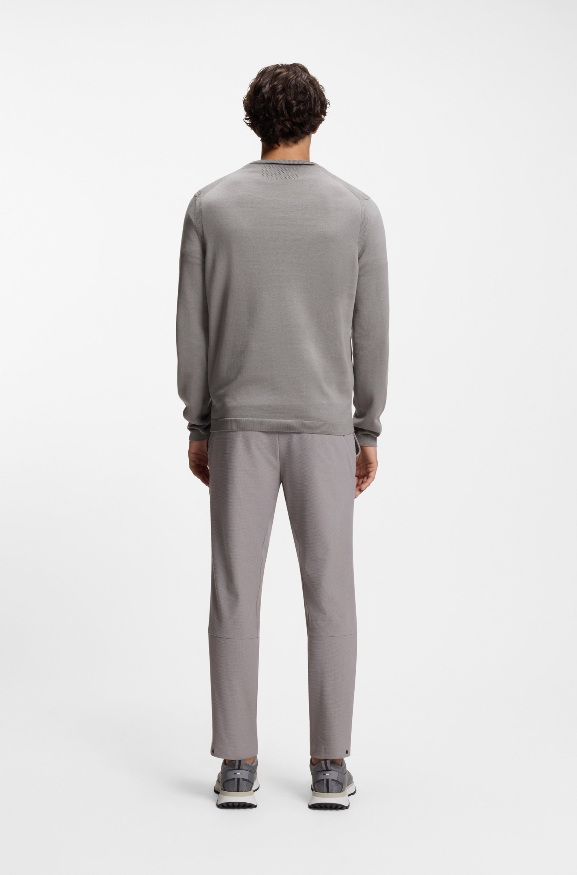 BOSS GREEN Strickpullover Rundhalsausschnitt, Regular Fit, Logo-Print