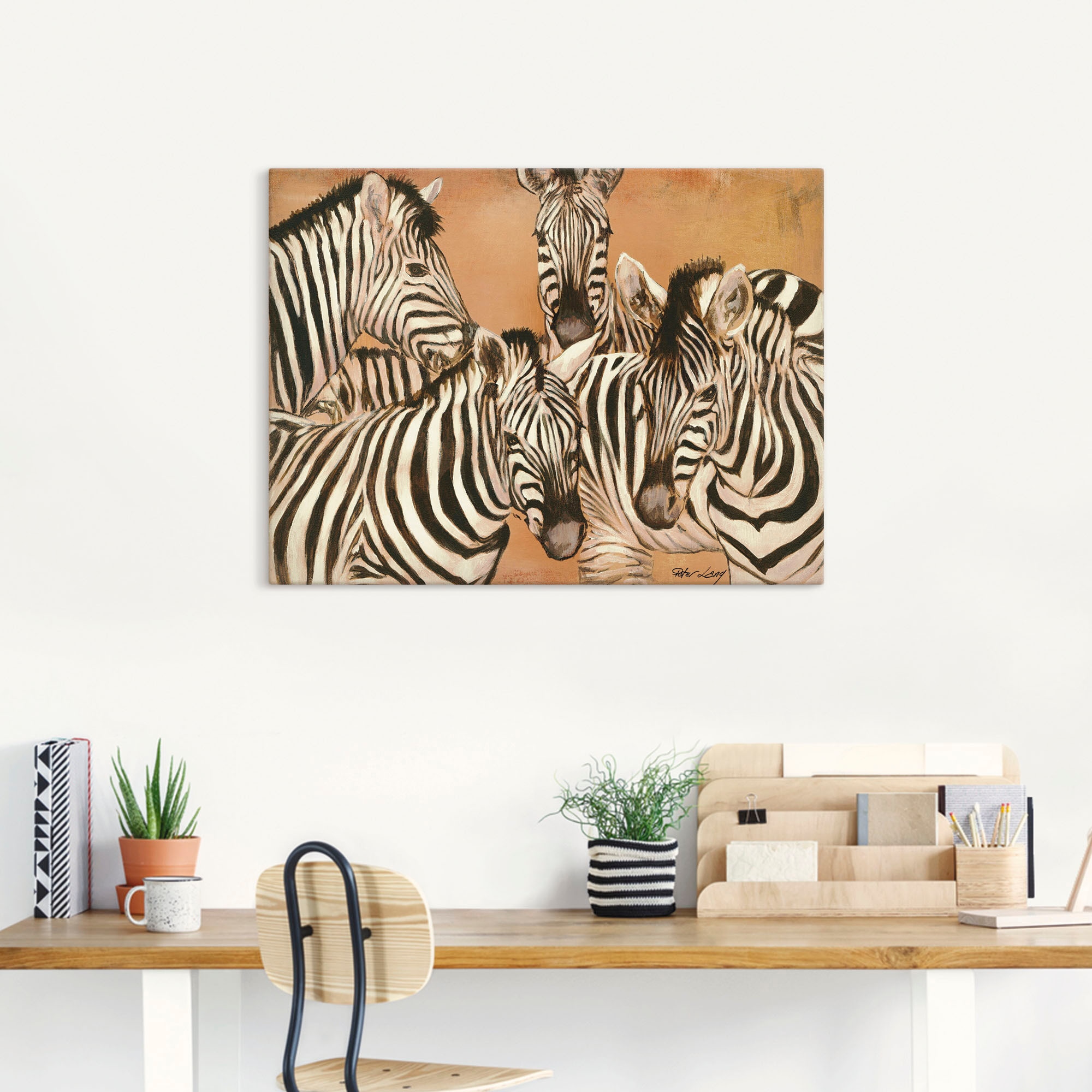 Artland Wandbild »Zebras«, Wildtiere, (1 St.), als Leinwandbild, Poster in verschied. Größen