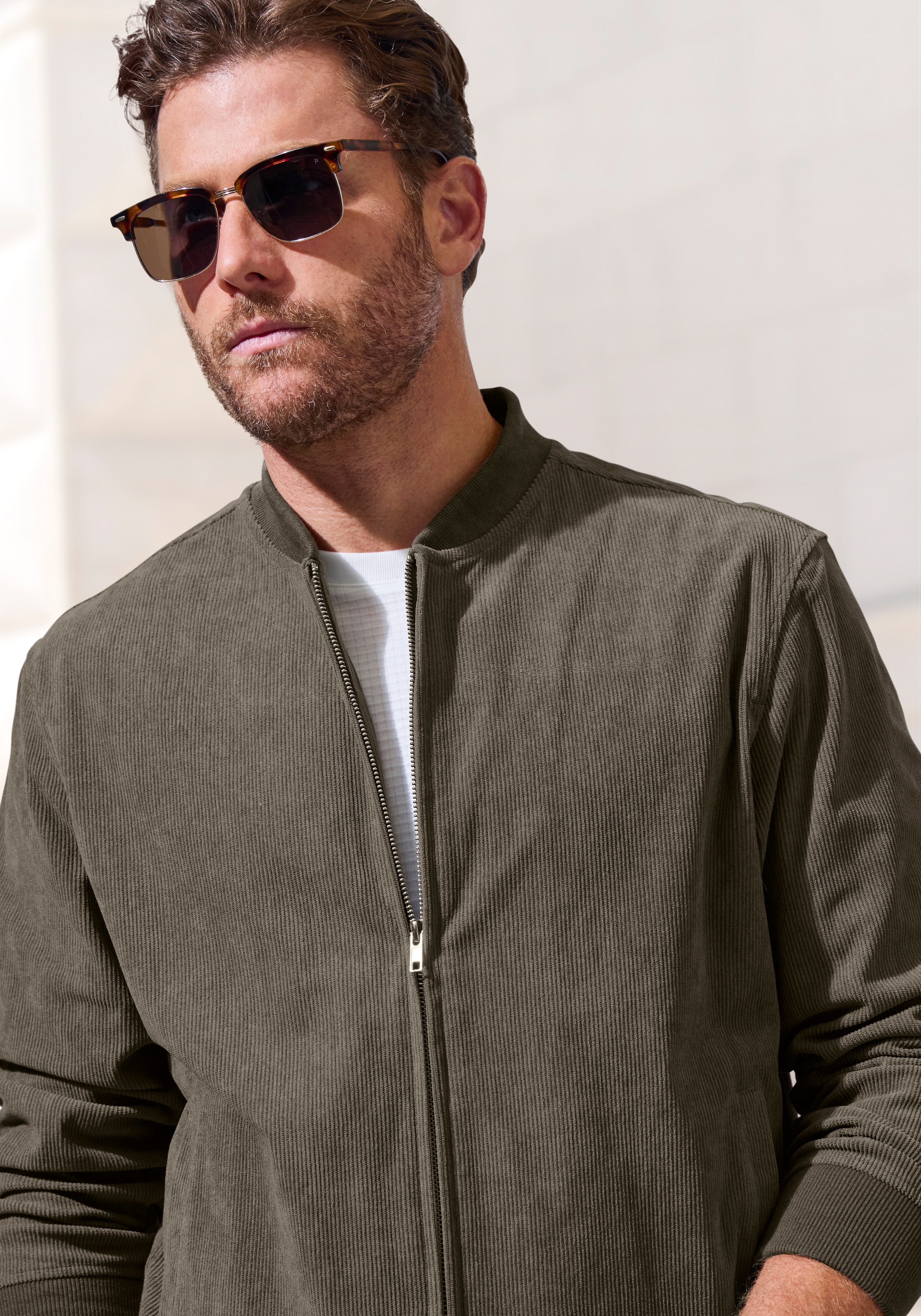 H.I.S Cordjacke »- Blouson mit Reißverschluss« , Pilotenjacke / Übergangsjacke aus Cord, regular fit