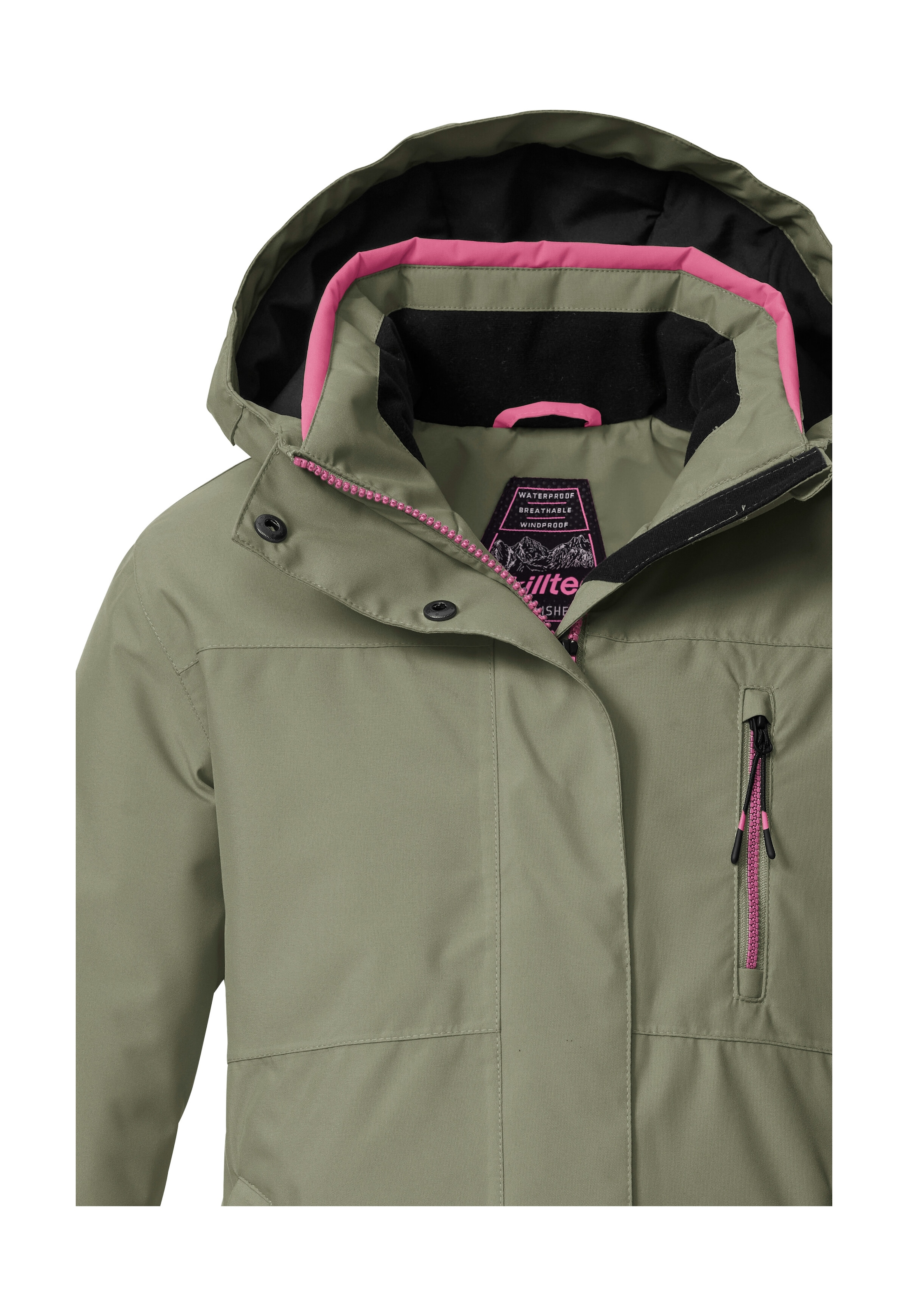 Killtec Skijacke »KSW 205 GRLS SKI JCKT«, Wasserdichte, atmungsaktive Ski-Jacke mit verstellbarer Kapuze