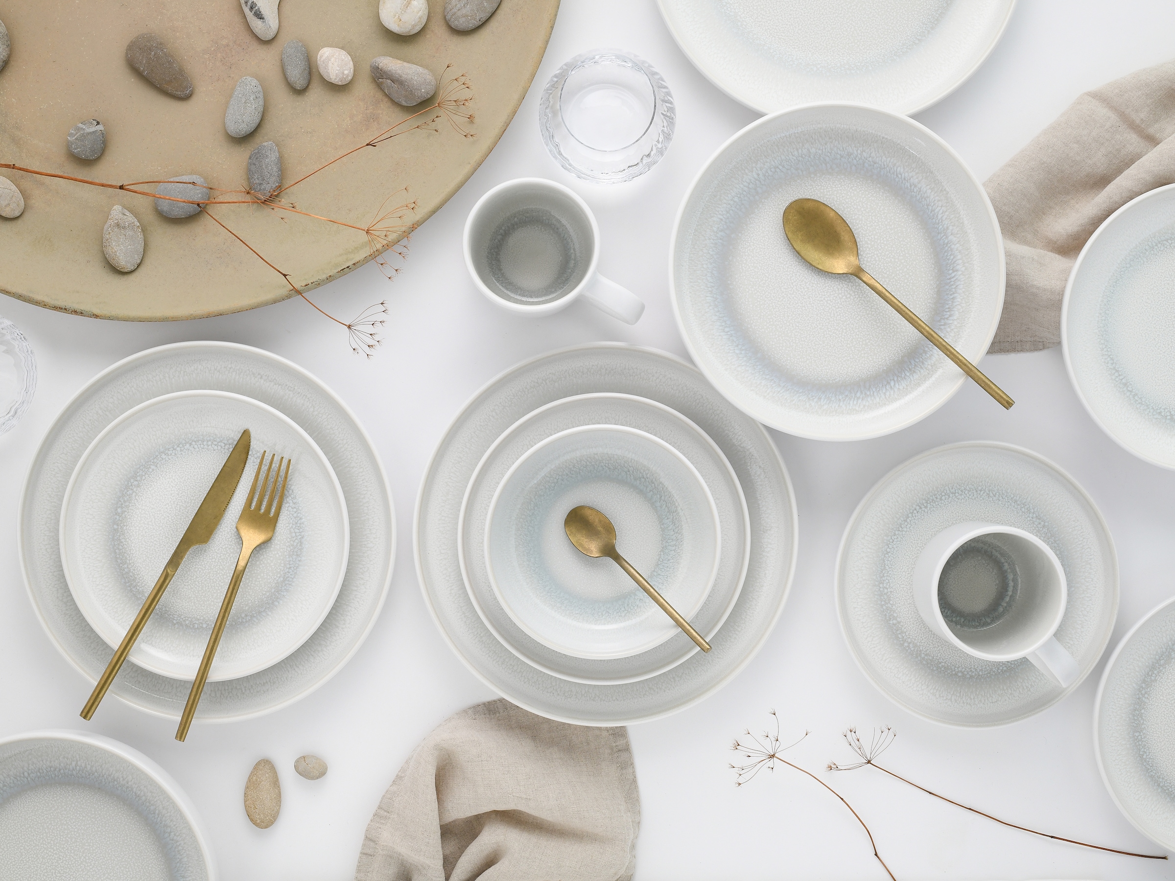 OTTO home Kombiservice »modernes Geschirr-Set, Service Lykk« hohe Haltbarkeit, spülmaschinen- & mikrowellengeeignet, Reaktivglasur