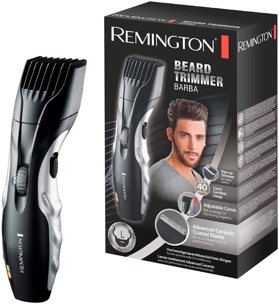 Remington Bartschneider »MB320C« 1 Aufsätze keramikbeschichtete Klingen, 9 Längeneinstellungen, Netz-/Akkubetrieb in schwarz