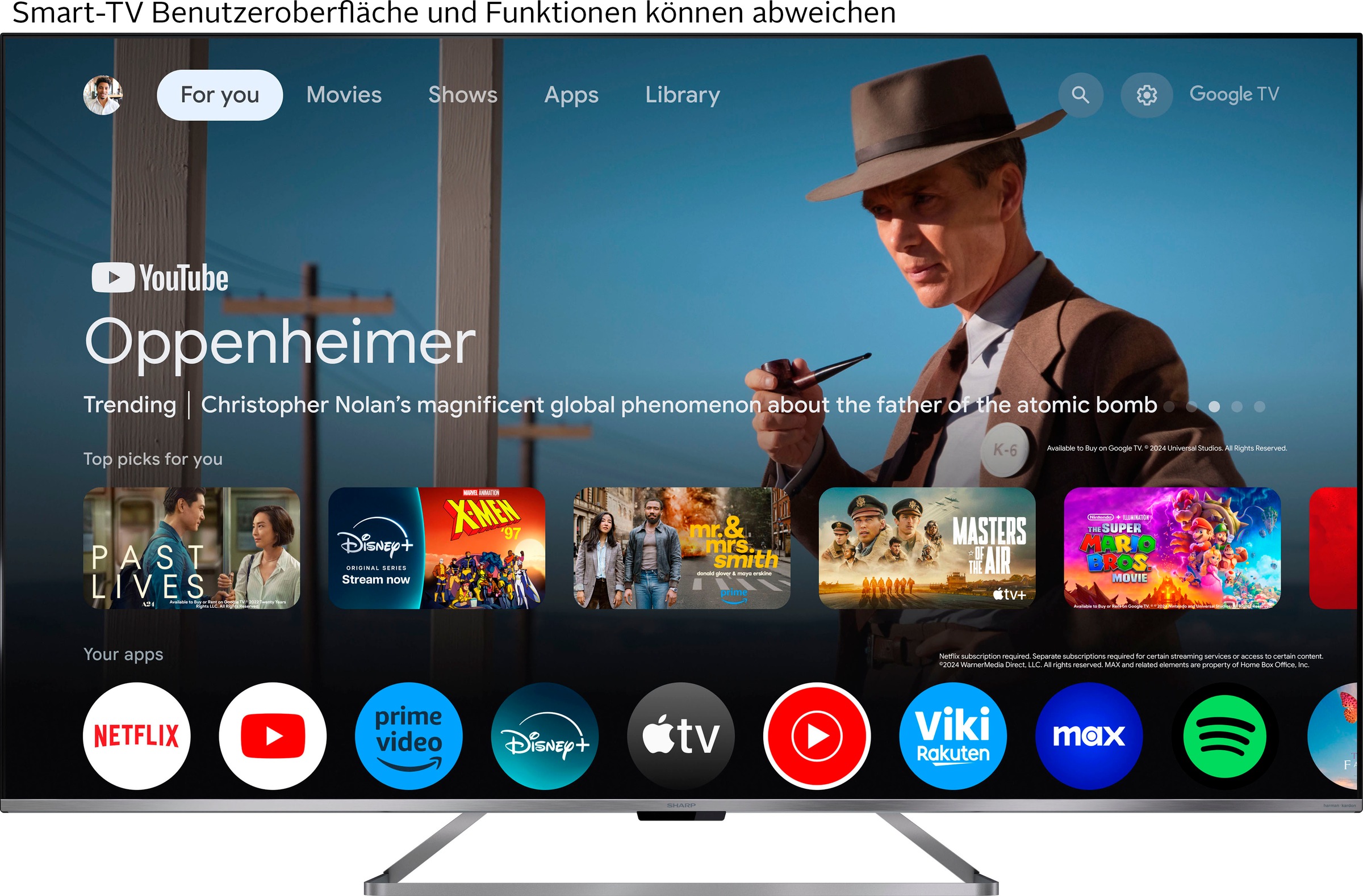 Sharp QLED-Fernseher »4T-C65GP7x«, 4K Ultra HD, Smart-TV-Google TV