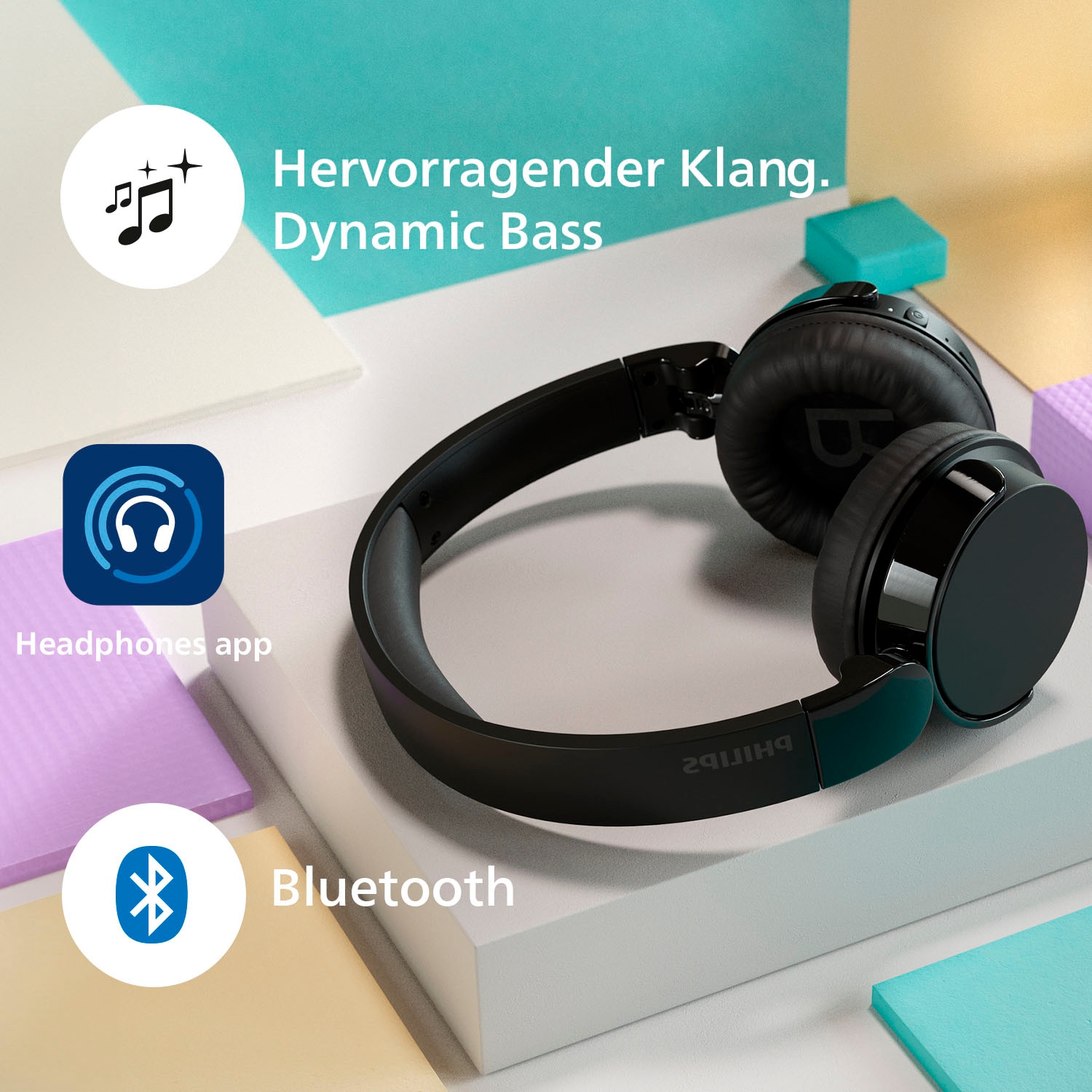 Philips On-Ear-Kopfhörer »TAH4209«, Bluetooth-A2DP Bluetooth-AVRCP Bluetooth-HFP, Geräuschisolierung-Multi-Point-Verbindung-Sprachsteuerung-integrierte Steuerung für Anrufe und Musik