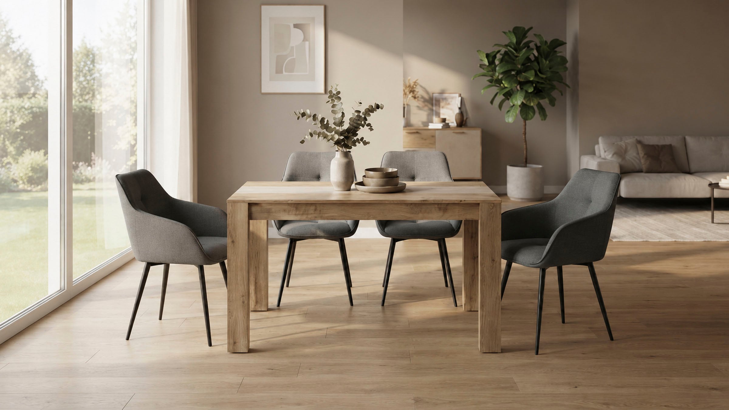 OTTO home Esszimmerstuhl »Azura, 2er-Set« (Set) 2 Stk.Moderner Armlehnstuhl mit 360 Grad drehbarer Sitzschale in Webstoff