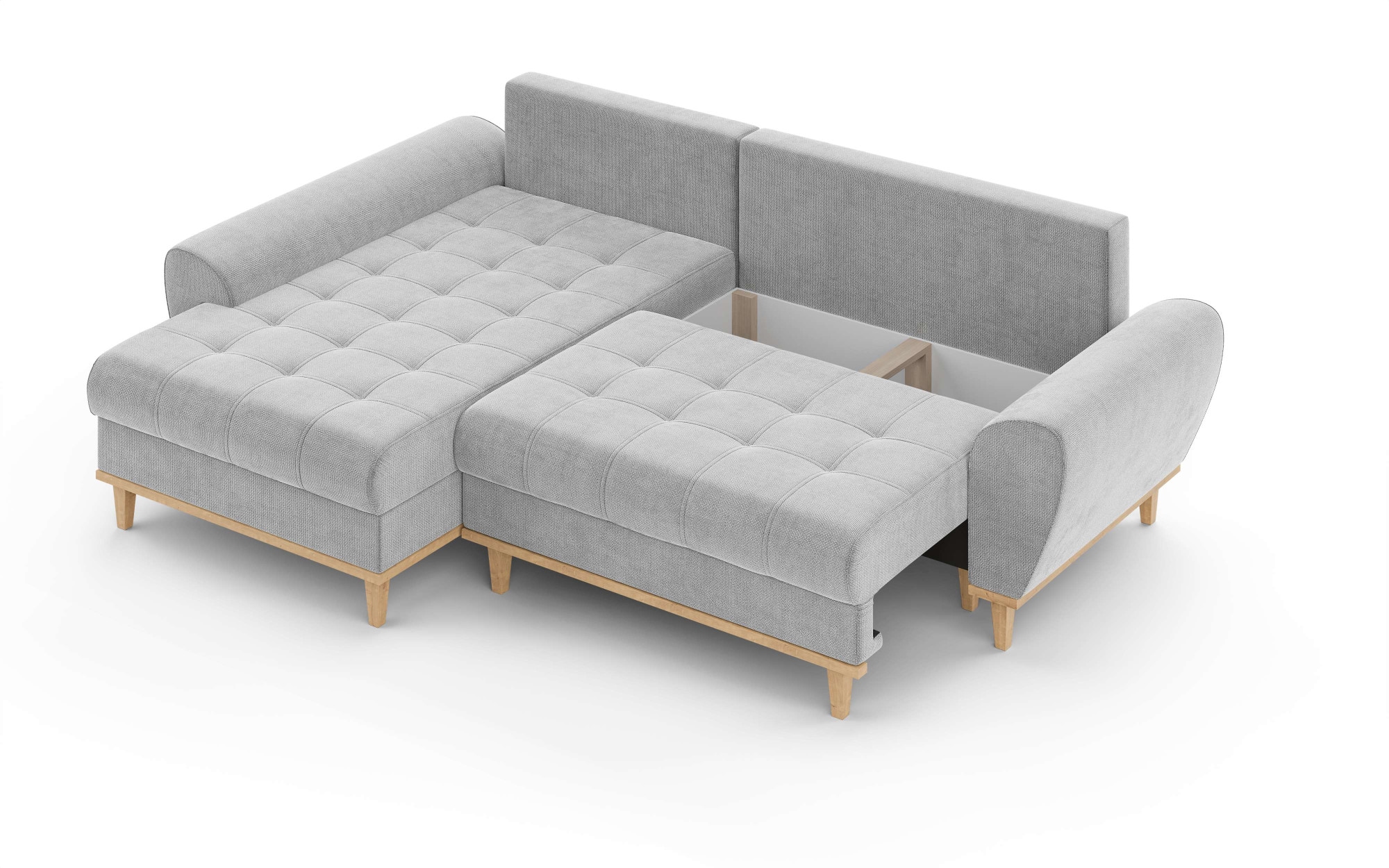 Home affaire Ecksofa »Ahrdorf mit Bettfunktion und Bettkasten, Maße: B/H/T 268/86/175 cm« L-Form mit 3 Rückenkissen  und moderne gerundete Armlehnen