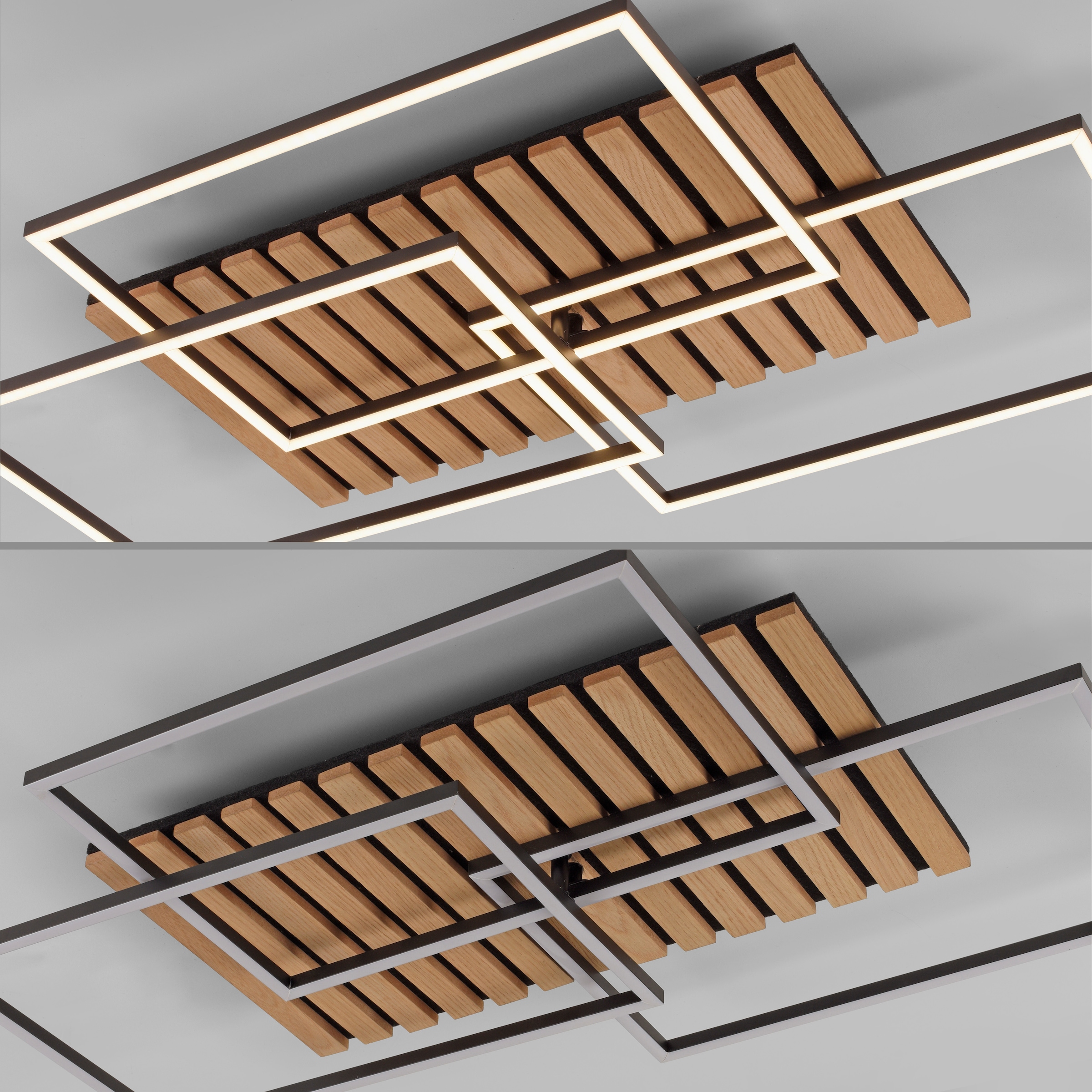 andas Deckenleuchte »Unnestad Akustikpaneele«, 1 flammig, Leuchtmittel LED-Board | LED fest integriert, Frame schwenkbar, Holz, Akustik, Paneele
