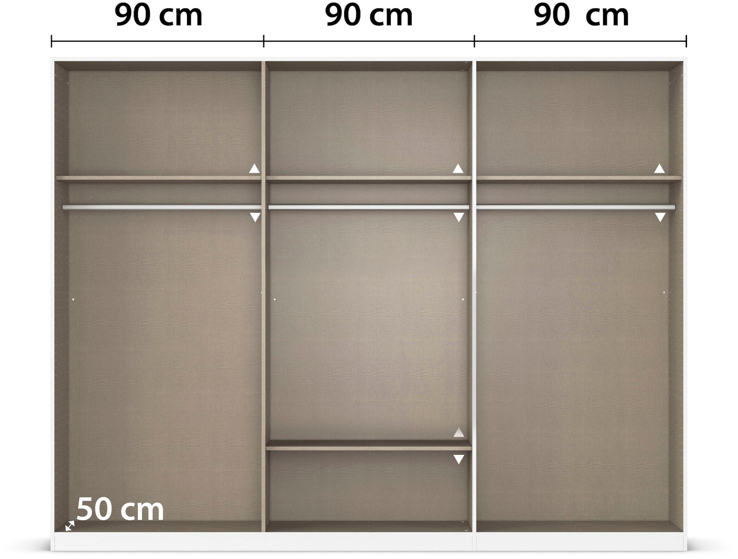 rauch Kleiderschrank »Drehtürenschrank Schrank Garderobe BURANO« mit Schubladen und Spiegelumrandung in Farbabsetzung MADE IN GERMANY