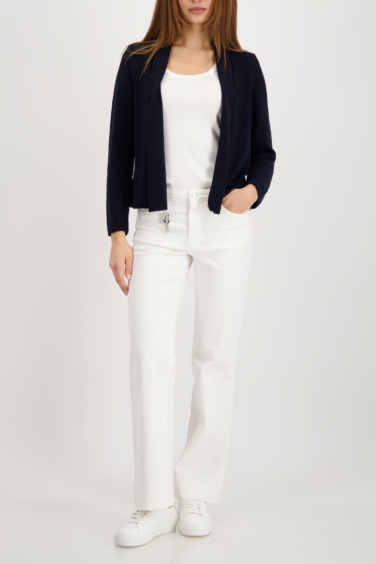 Monari Strickjacke »Jacke Stricküberwurf Basic« Schalkragen, Regular Fit