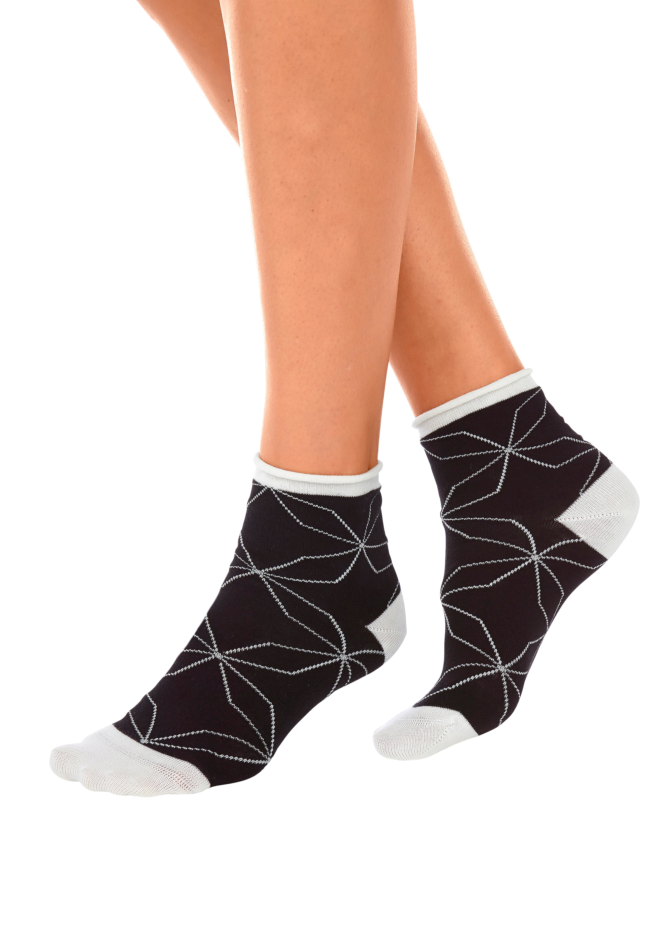H.I.S Kurzsocken, (Packung, 4 Paar), in unterschiedlichen Designs