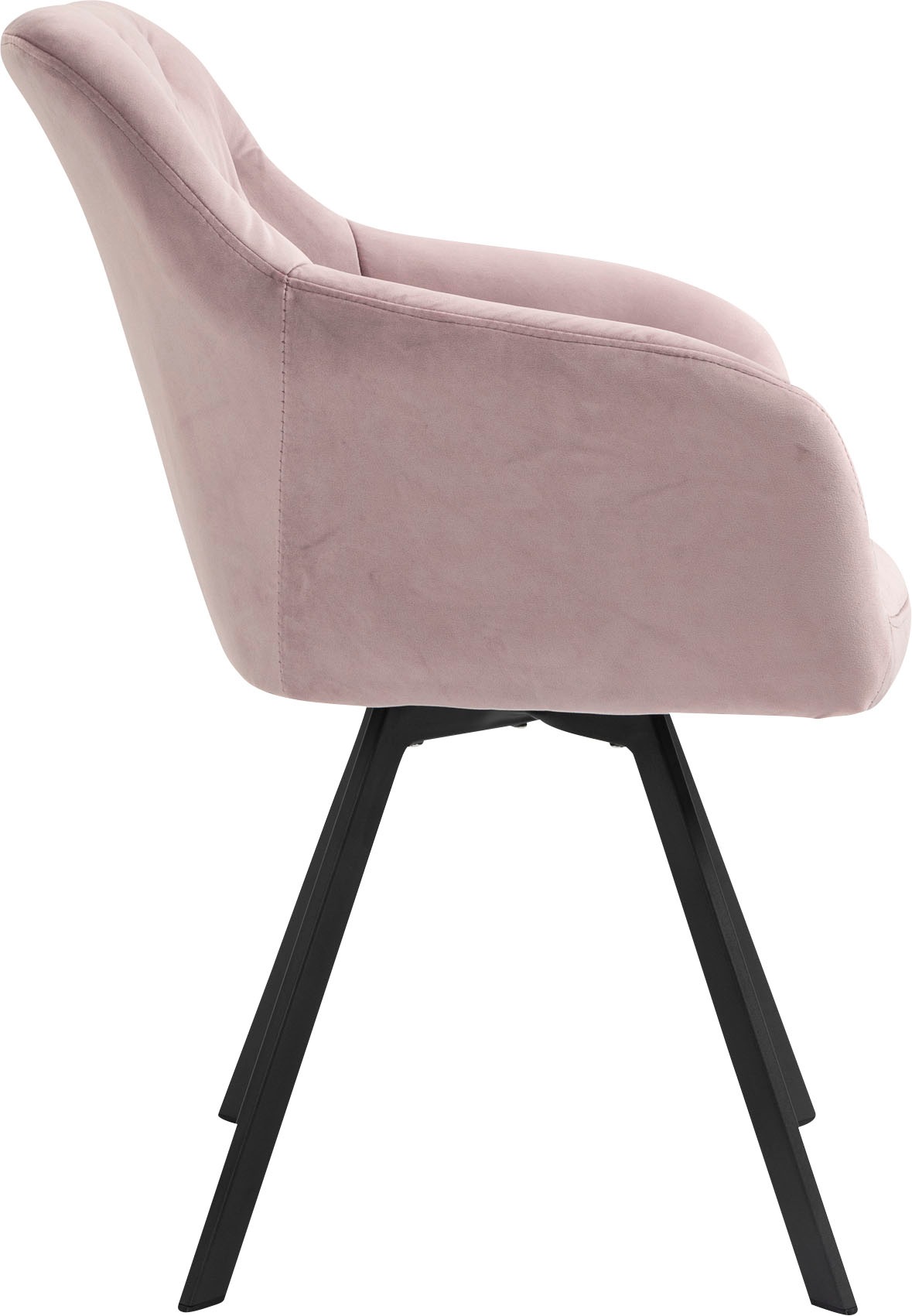 SalesFever Esszimmerstuhl »Toronto Stuhl - Stilvoller Armlehnstuhl mit Steppungen« () 1 Stk. Samt Esszimmersessel, 360° Drehplatte unter der Sitzfläche