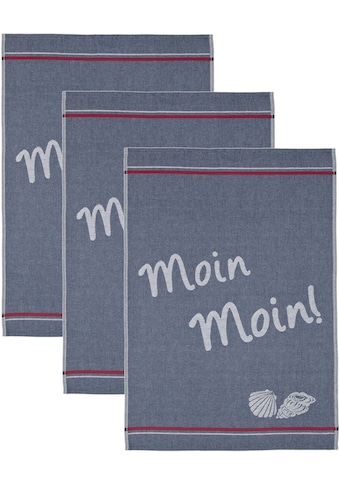 ROSS Geschirrtuch »Maritim - Moin moin«, (Set, 3 tlg.), Motivtuch, aus 100% Baumwolle kaufen