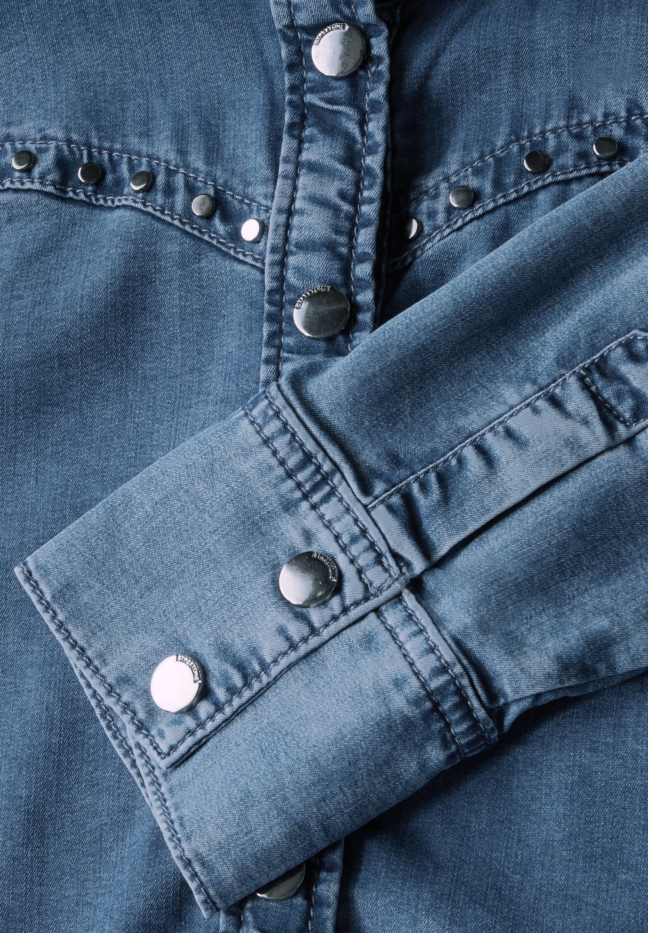 STREET ONE Jeansbluse, mit Nieten
