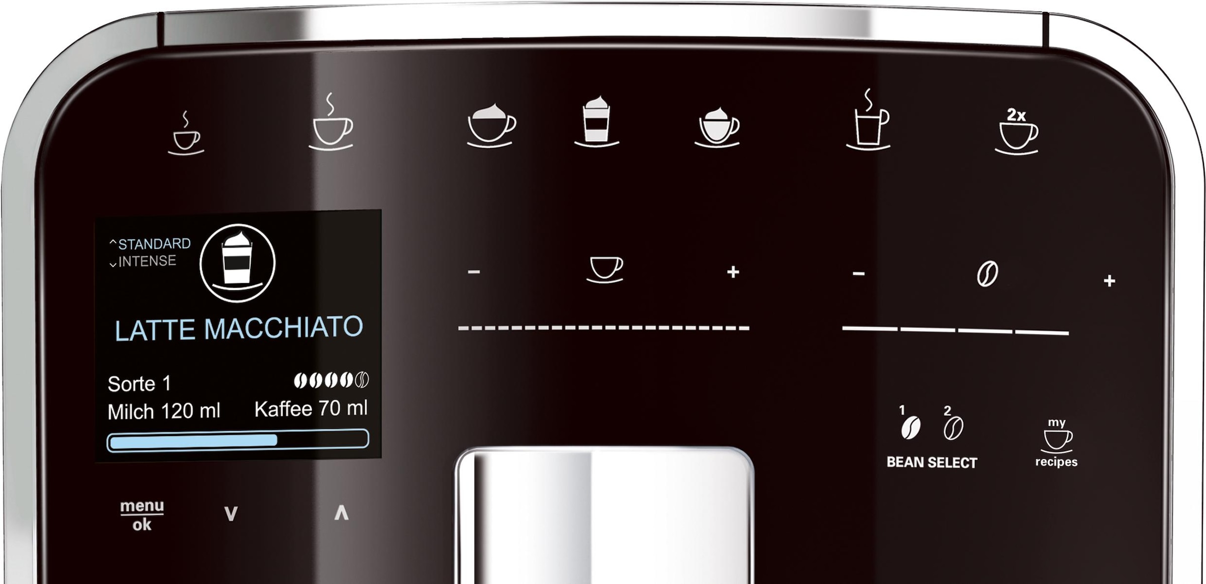 Melitta Kaffeevollautomat »Barista TS Smart® F850-102, schwarz«, 21 Kaffeerezepte & 8 Benutzerprofile, 2-Kammer Bohnenbehälter