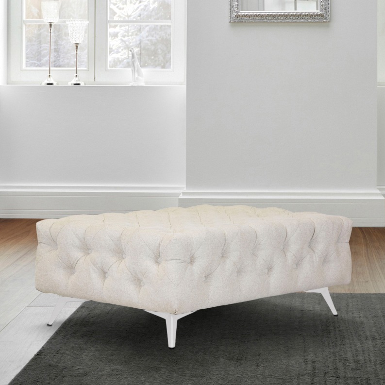 Leonique Polsterhocker »Amaury«, Chesterfield-Optik, Breite 120cm, Fußfarbe wählbar