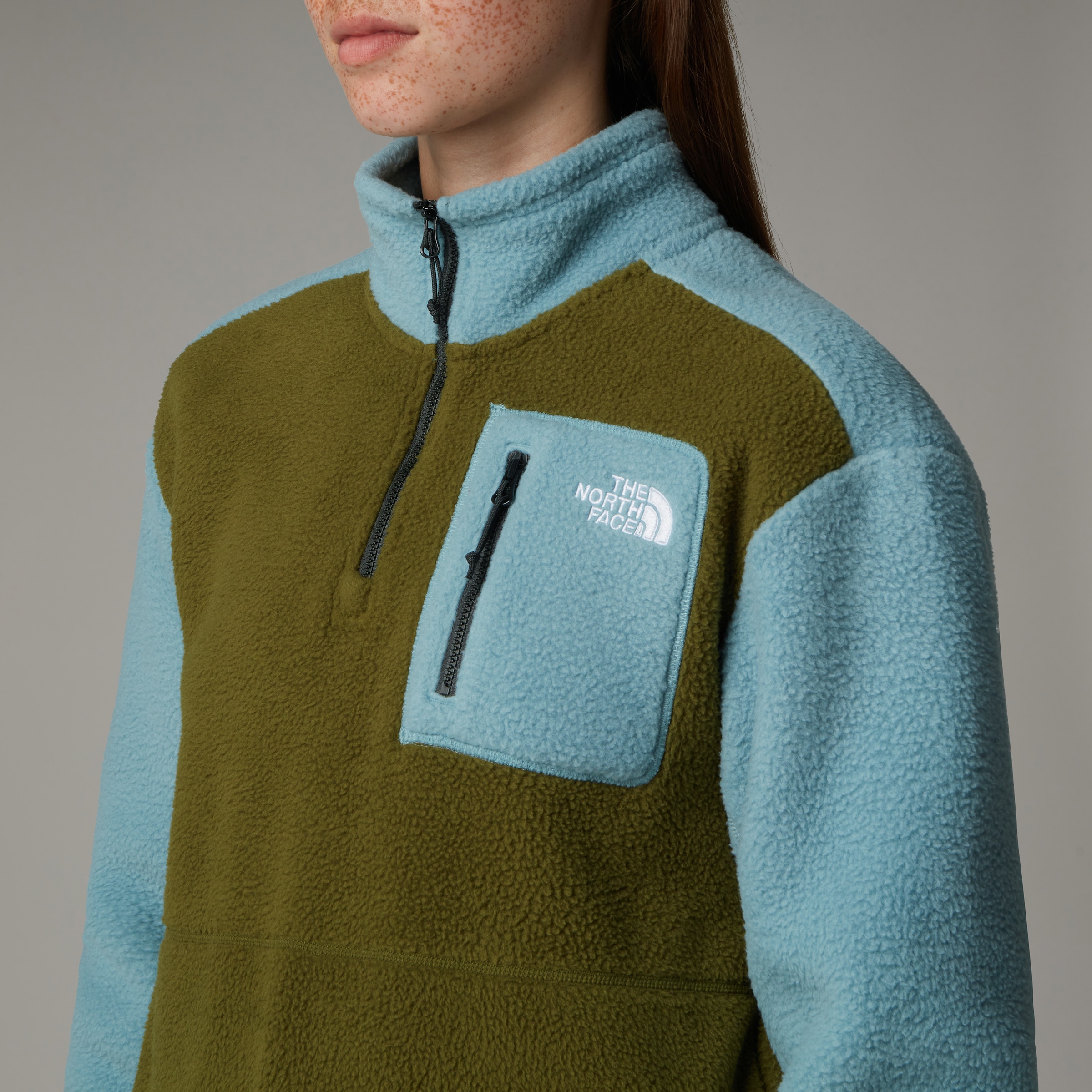 The North Face Strickfleece-Pullover »Yumiori Fleecejacke mit 1/4-langem RV für Damen«, (1 tlg.)