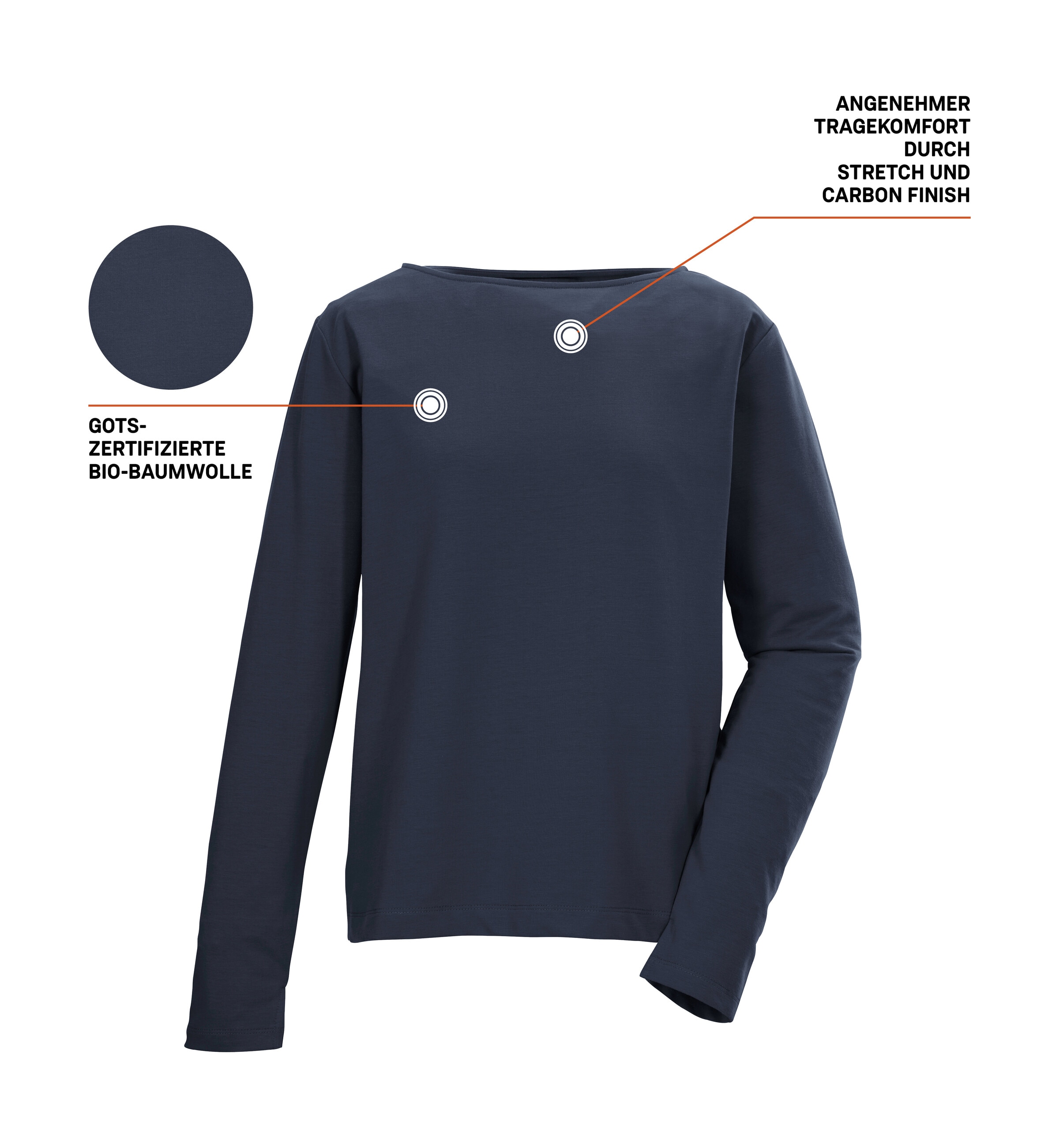 G.I.G.A. DX by killtec Langarmshirt »GS 22 WMN LS SHRT GOTS« GOTS-zertifiziertes Bio-Baumwollshirt mit Carbon-Finish.