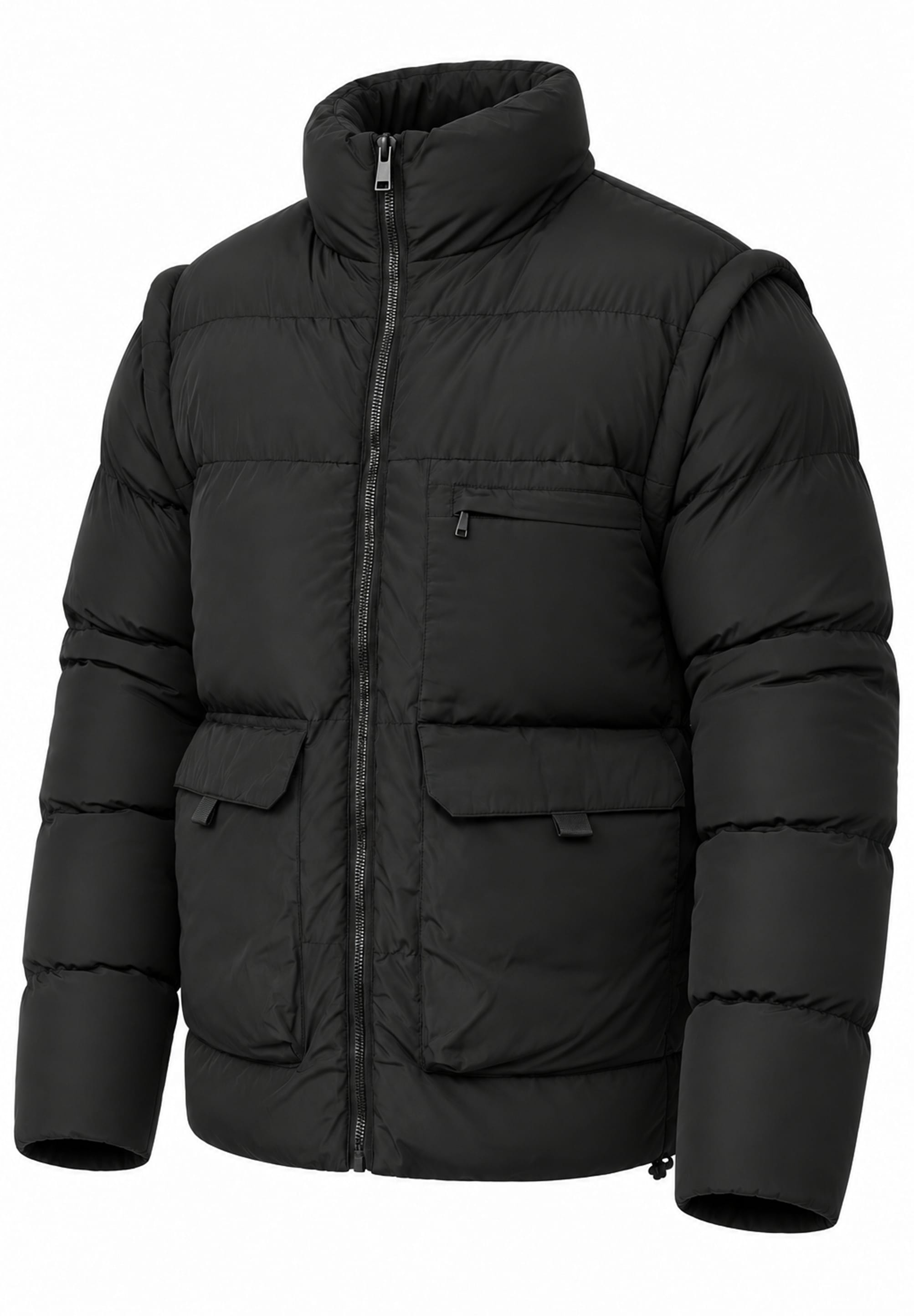 SOULSTAR Steppjacke »Winterjacke mit Stehkragen - Pufferjacke für Männer« ohne Kapuze Herren Outdoor Jacke für den Winter mit abnehmbaren Ärmeln