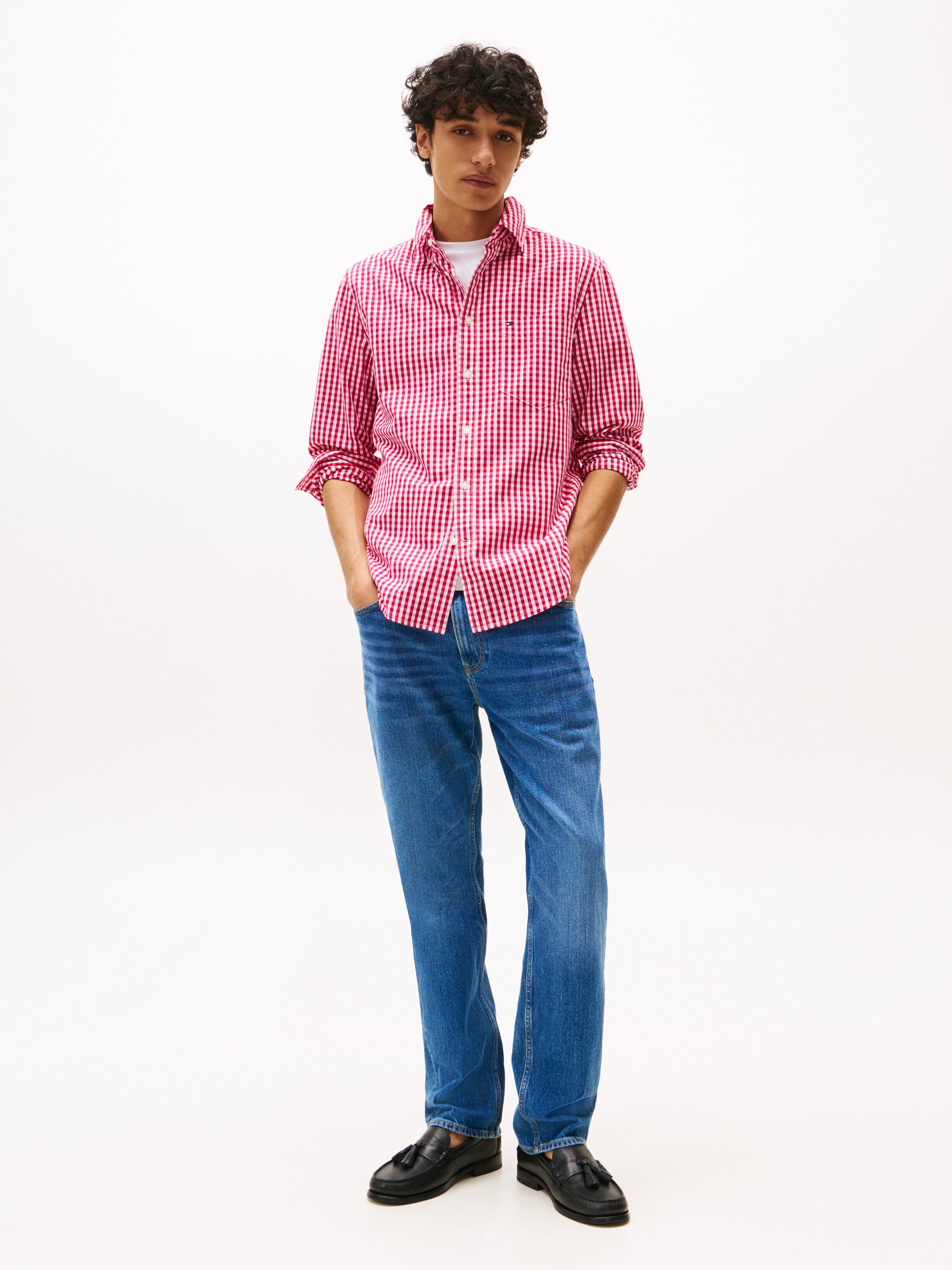 Tommy Hilfiger Langarmhemd »FLEX POPLIN GINGHAM SHIRT«