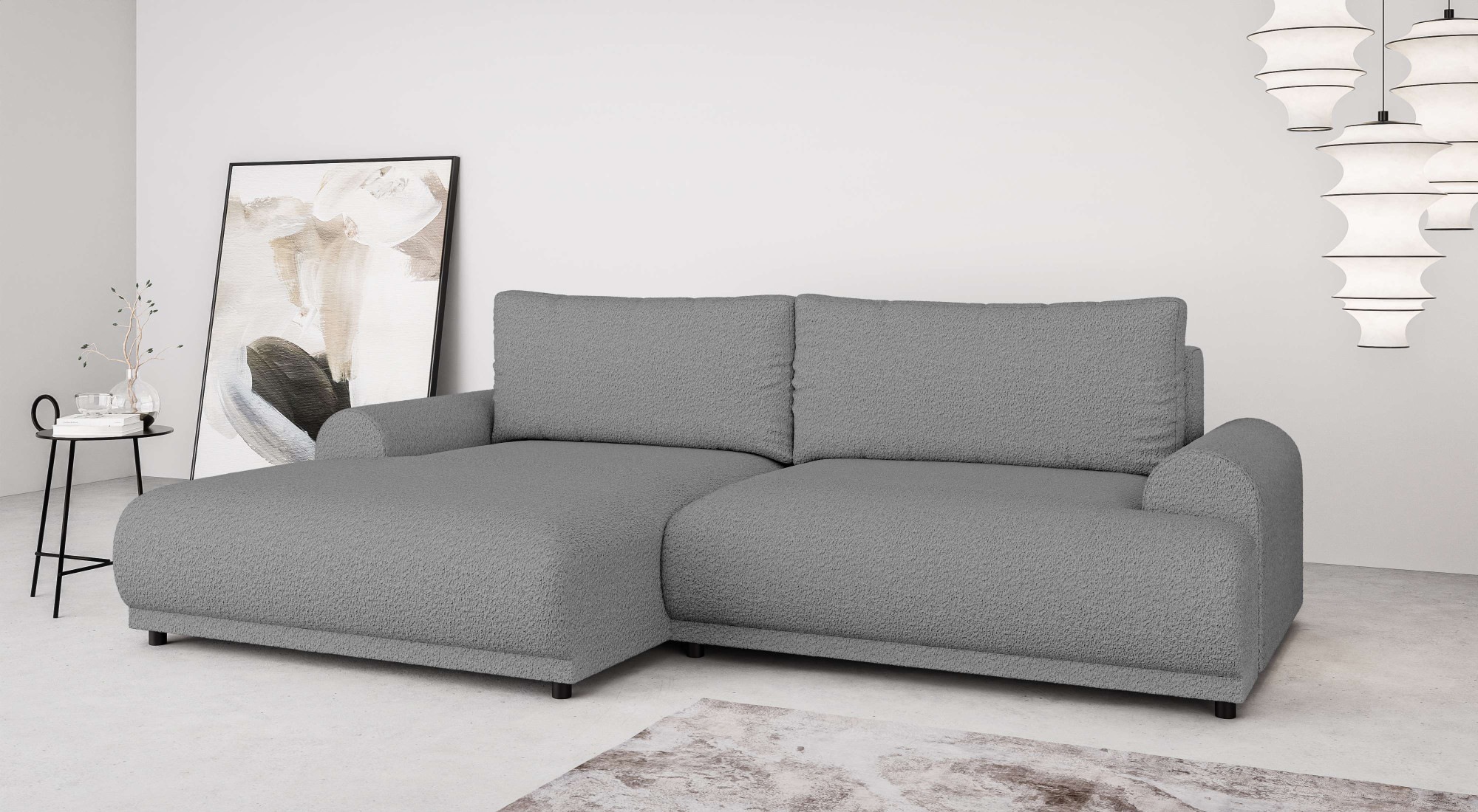Inosign Ecksofa »Marsby in grau, Größe B/H/T: 242,2 cm x 65 cm x 145,5 cm