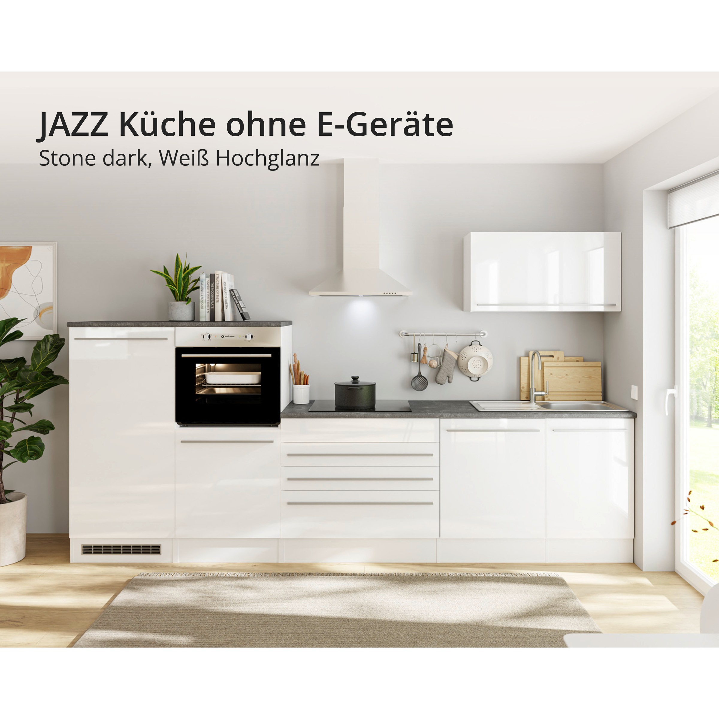 BASIC by Balculina Küchenzeile »Jazz« Breite 320 cm, wahlweise mit E-Geräten