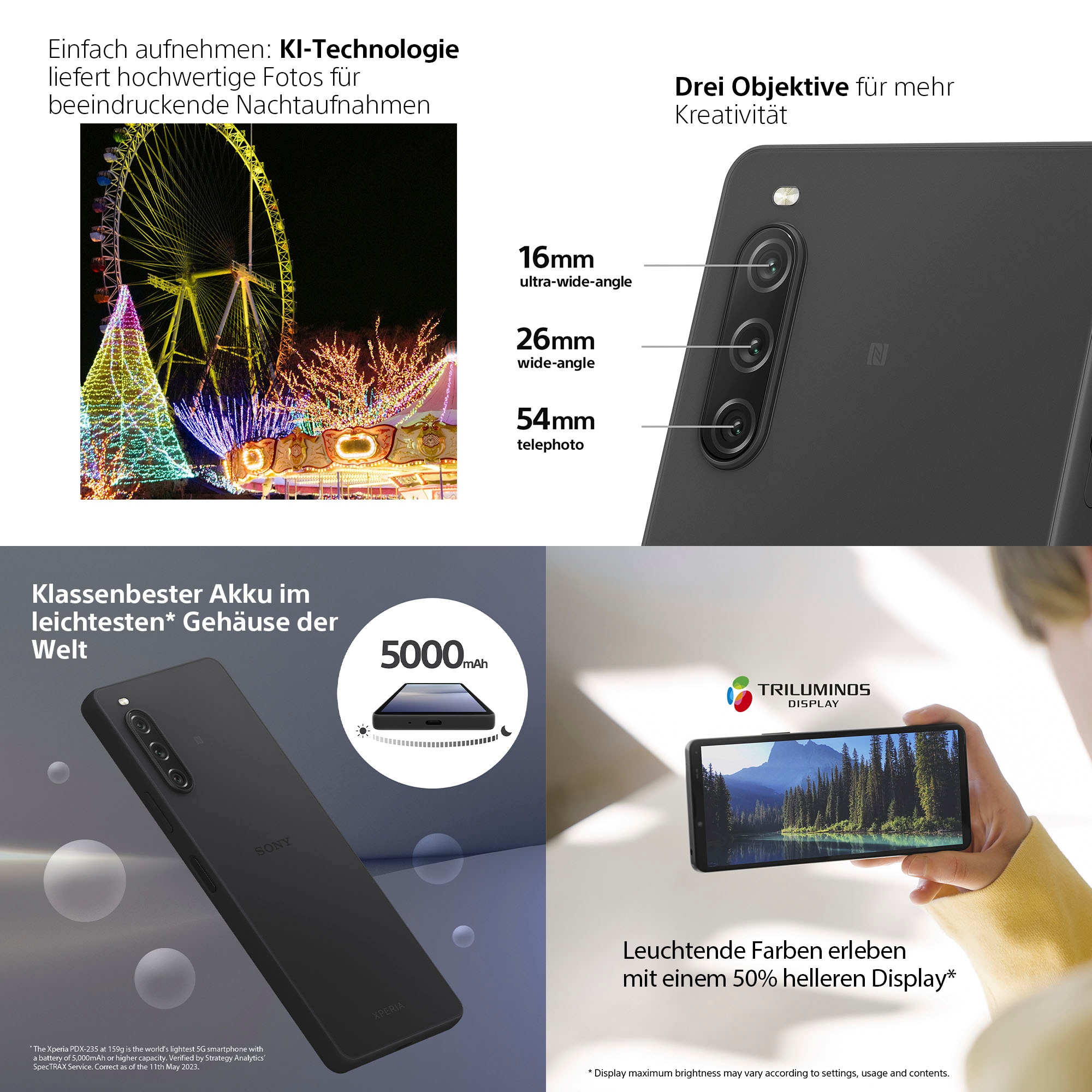 Sony Smartphone »XPERIA Speicherplatz, 10V«, OTTO bei jetzt 48 GB online Kamera MP Zoll, Gojischwarz, 128 15,5 cm/6,1