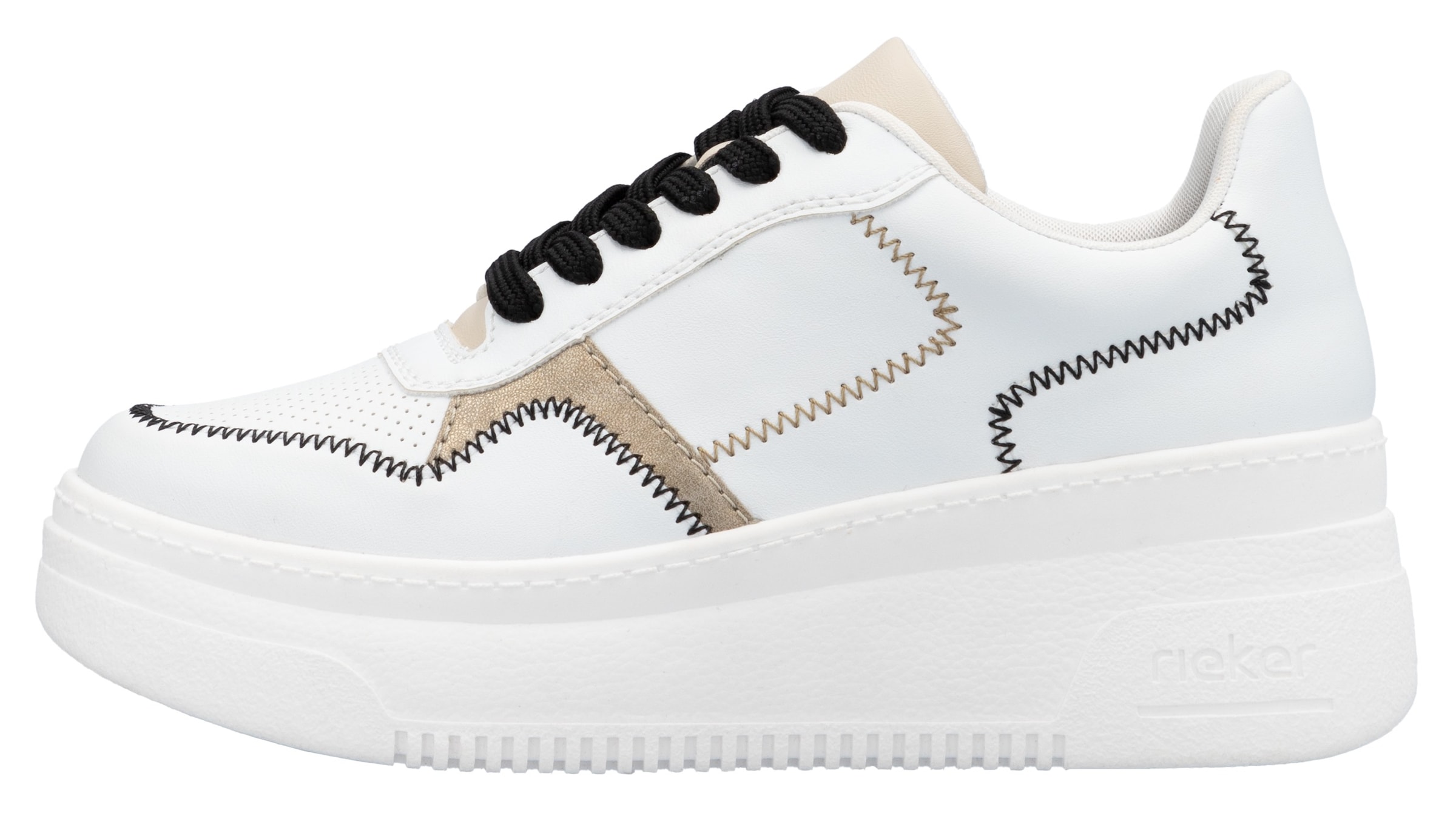 Rieker Plateausneaker, Keilsneaker, Schnürschuh, Halbschuh mit modischen Kontrastdetails