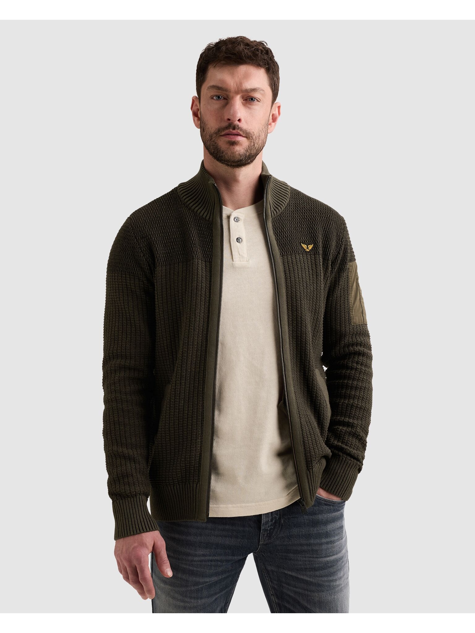 PME LEGEND Cardigan mit markanter Struktur, Baumwolle, Regular Fit