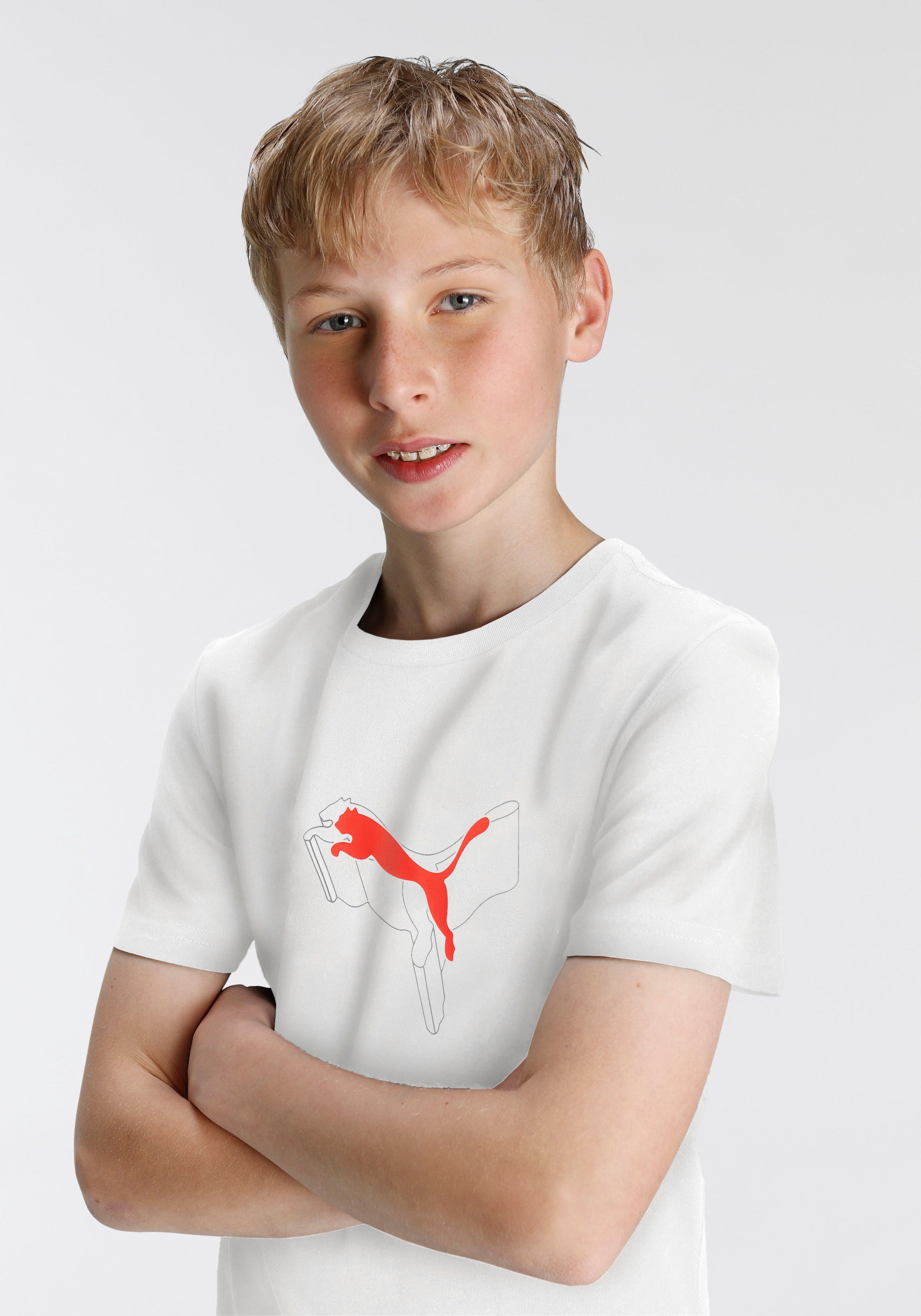 PUMA T-Shirt »ESS+ LOGO LAB GRAPHIC TEE B«, Für Kinder und Jugendliche