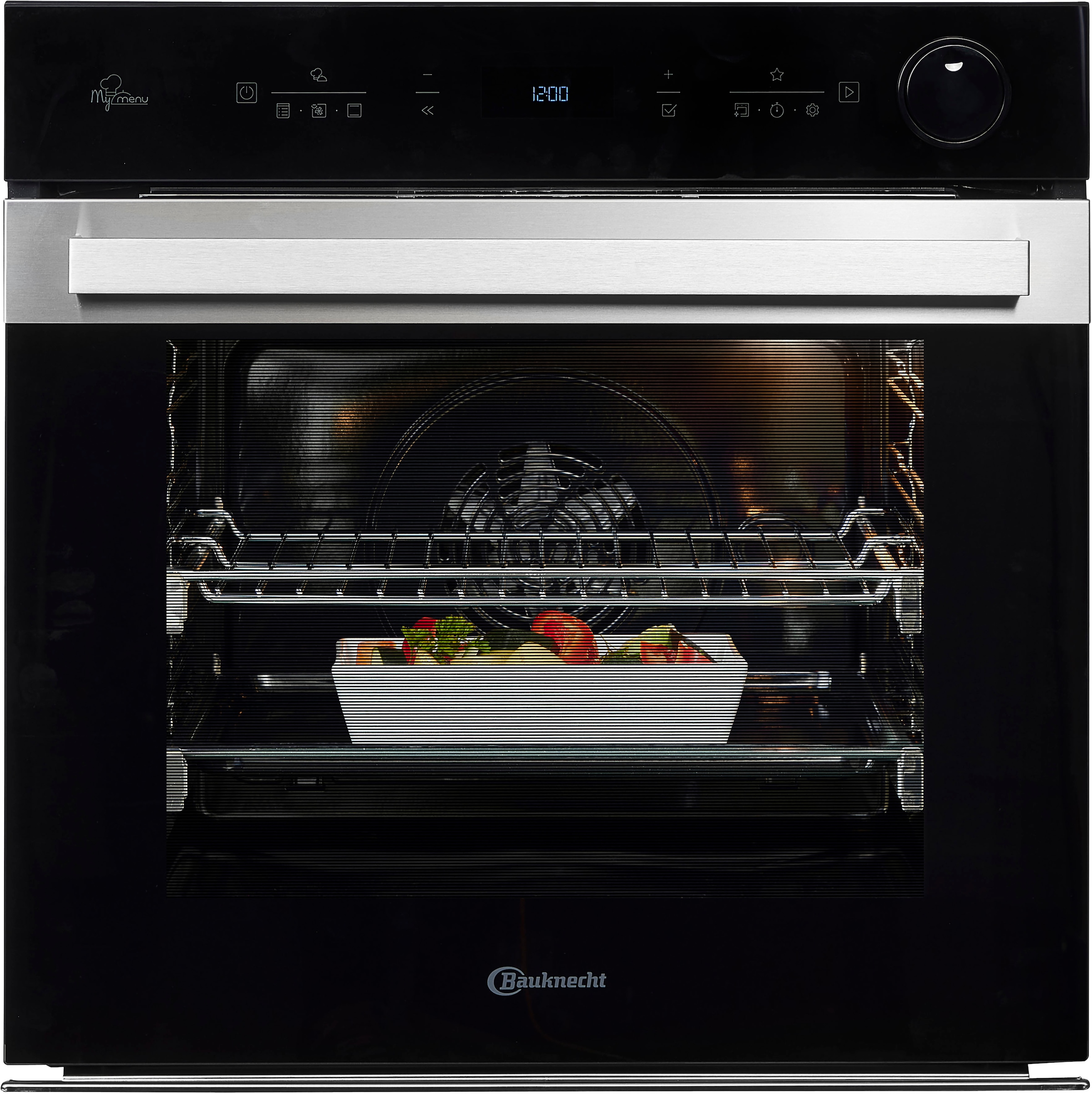 BAUKNECHT Einbaubackofen  »BIK5S DP8F2 ES«, mit 2-fach-Teleskopauszug, Pyrolyse & Hydrolyse, AirFry-Funktion