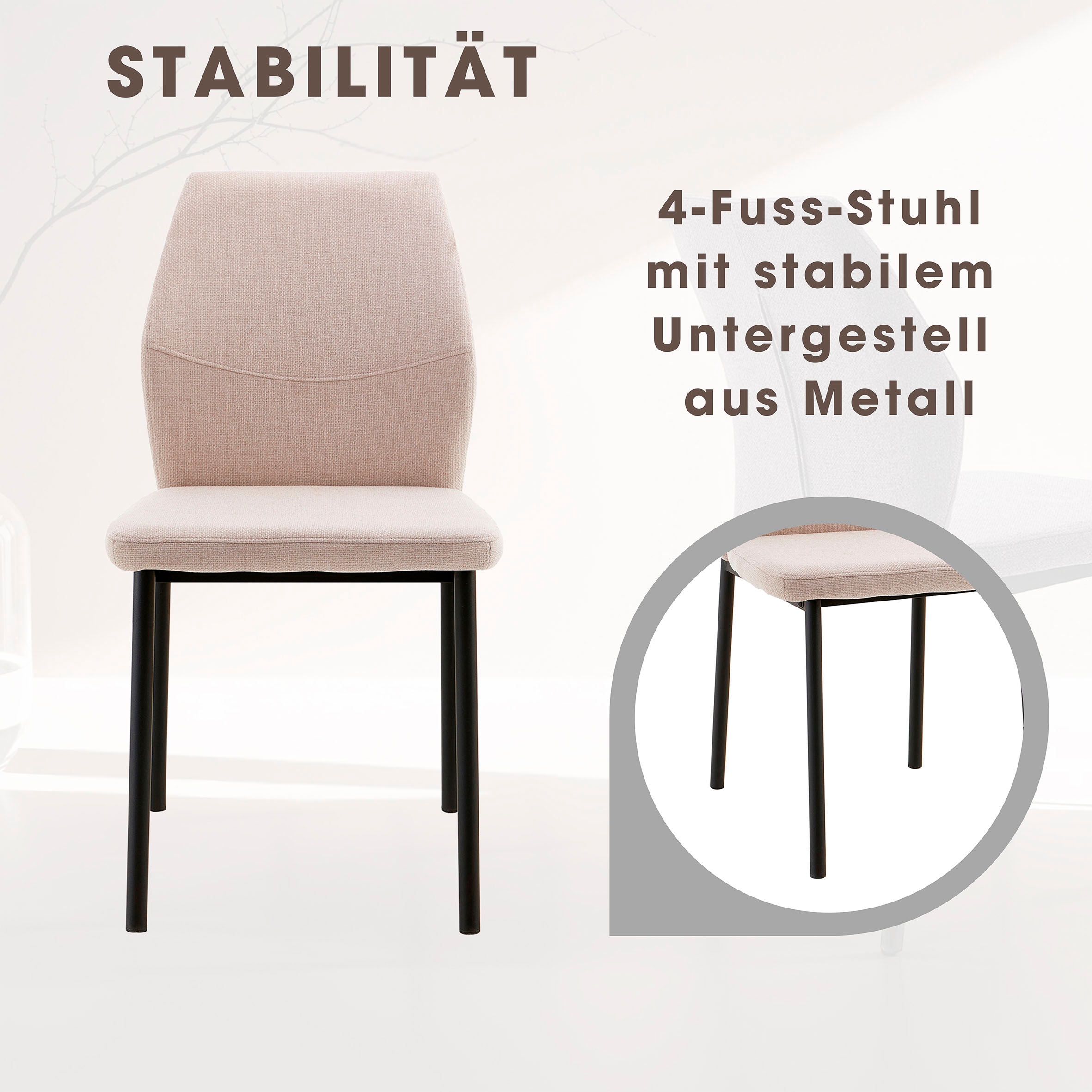 Home affaire Essgruppe »Genf Tischgruppe BESTSELLER,«, (Set, 5 tlg.), Küchentisch, 4 Stühle, moderne Tischplatte in eiche/schwarz