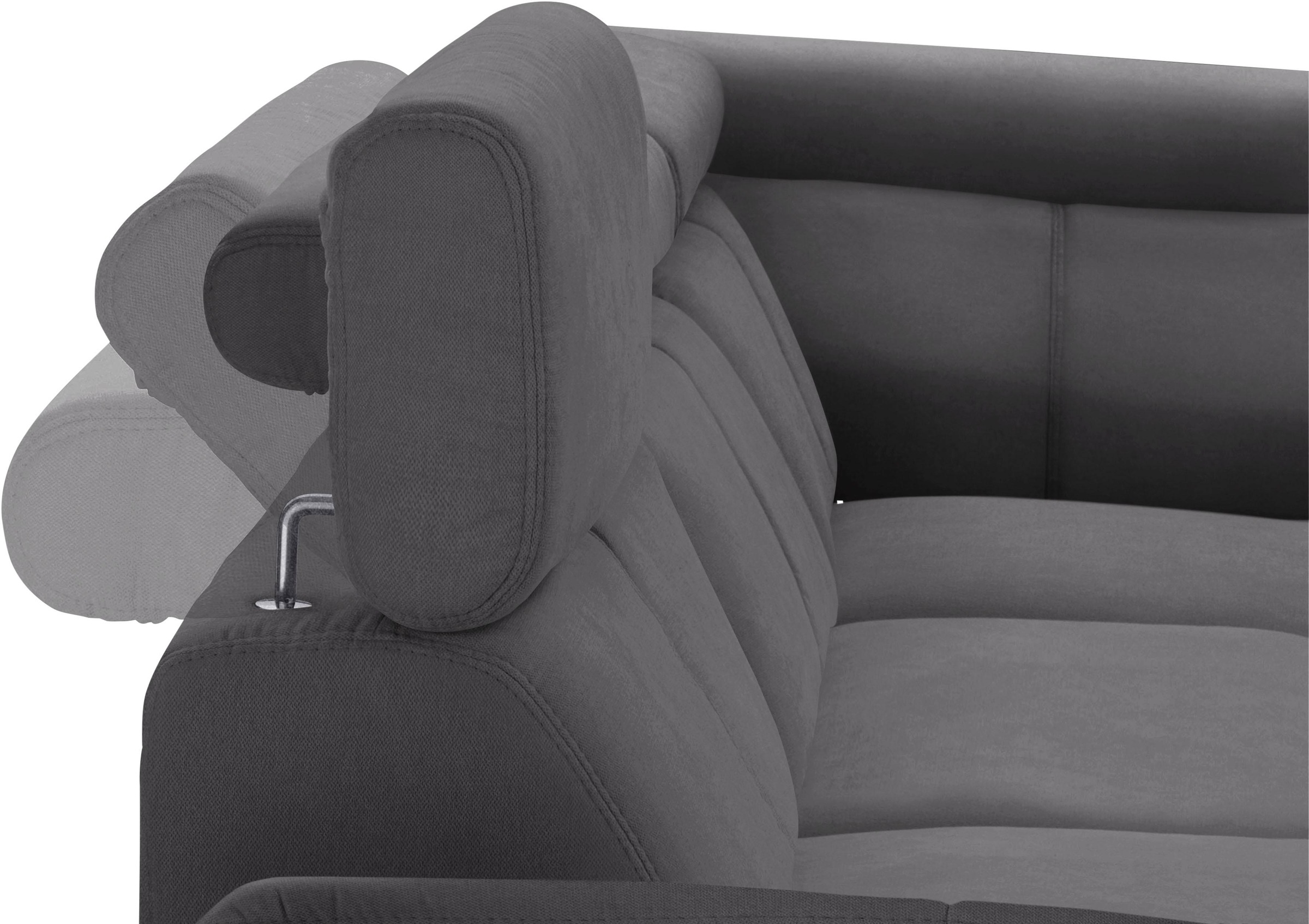 exxpo - sofa fashion Ecksofa »Salerno, klassisch modernes Funktionssofa, hoher Sitzkomfort, L-Form«, inkl. Kopf- und Armteilverstellung, wahlweise mit Bettfunktion