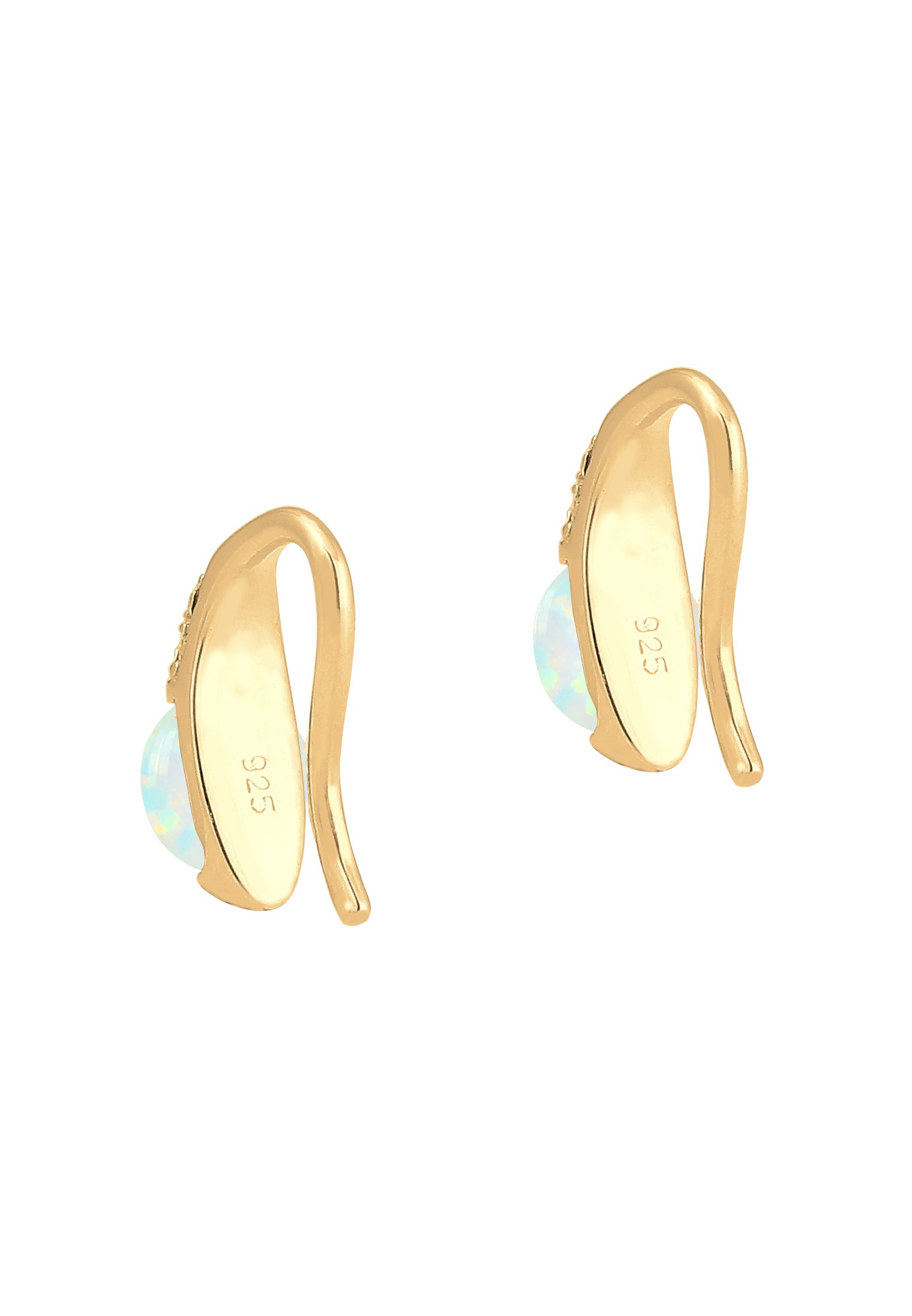 Elli Premium Paar Ohrhänger »Ohrringe Glas Kristalle Synthetischer Opal Weiß 925 Sterling Silber«